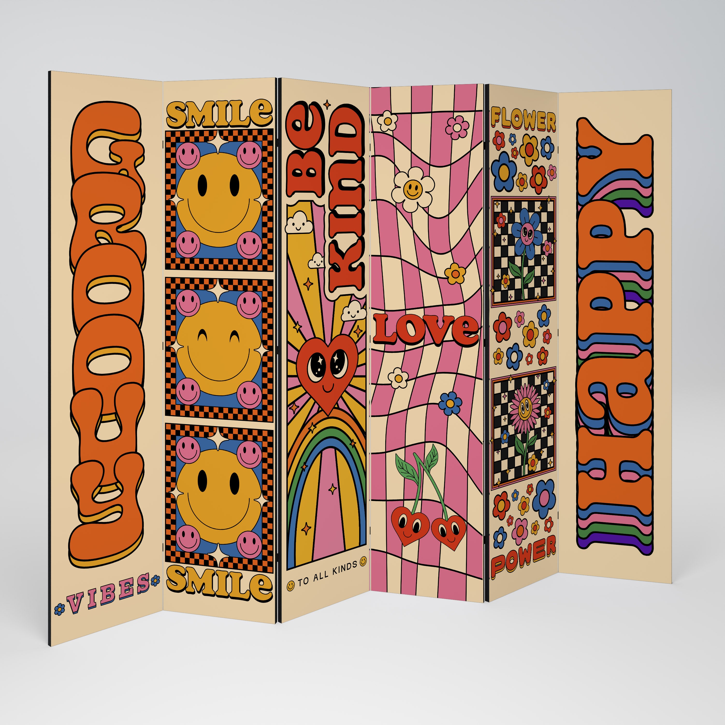 GROOVY POSTERS Dekoracyjny parawan 6-skrzydłowy