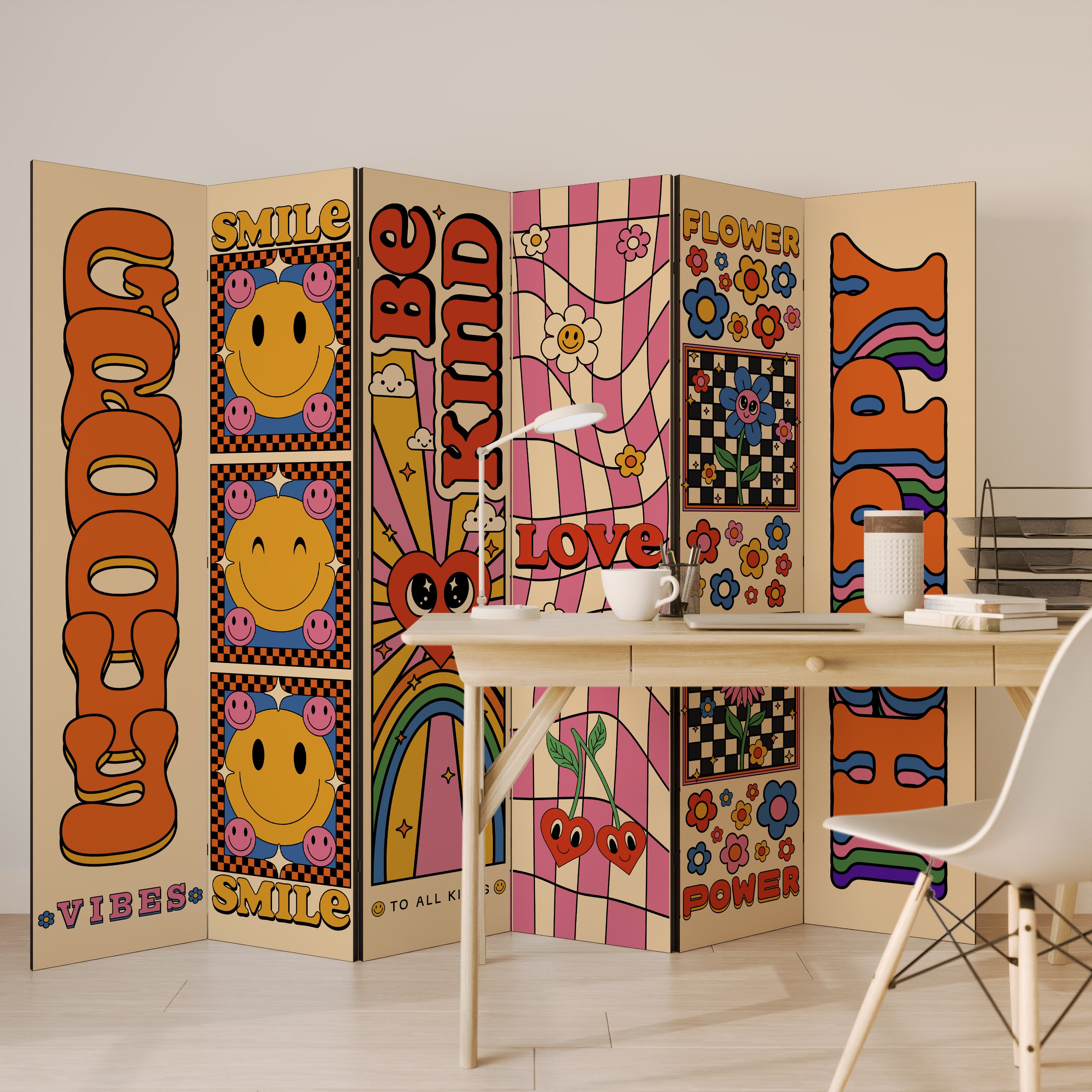 GROOVY POSTERS Dekoracyjny parawan 6-skrzydłowy