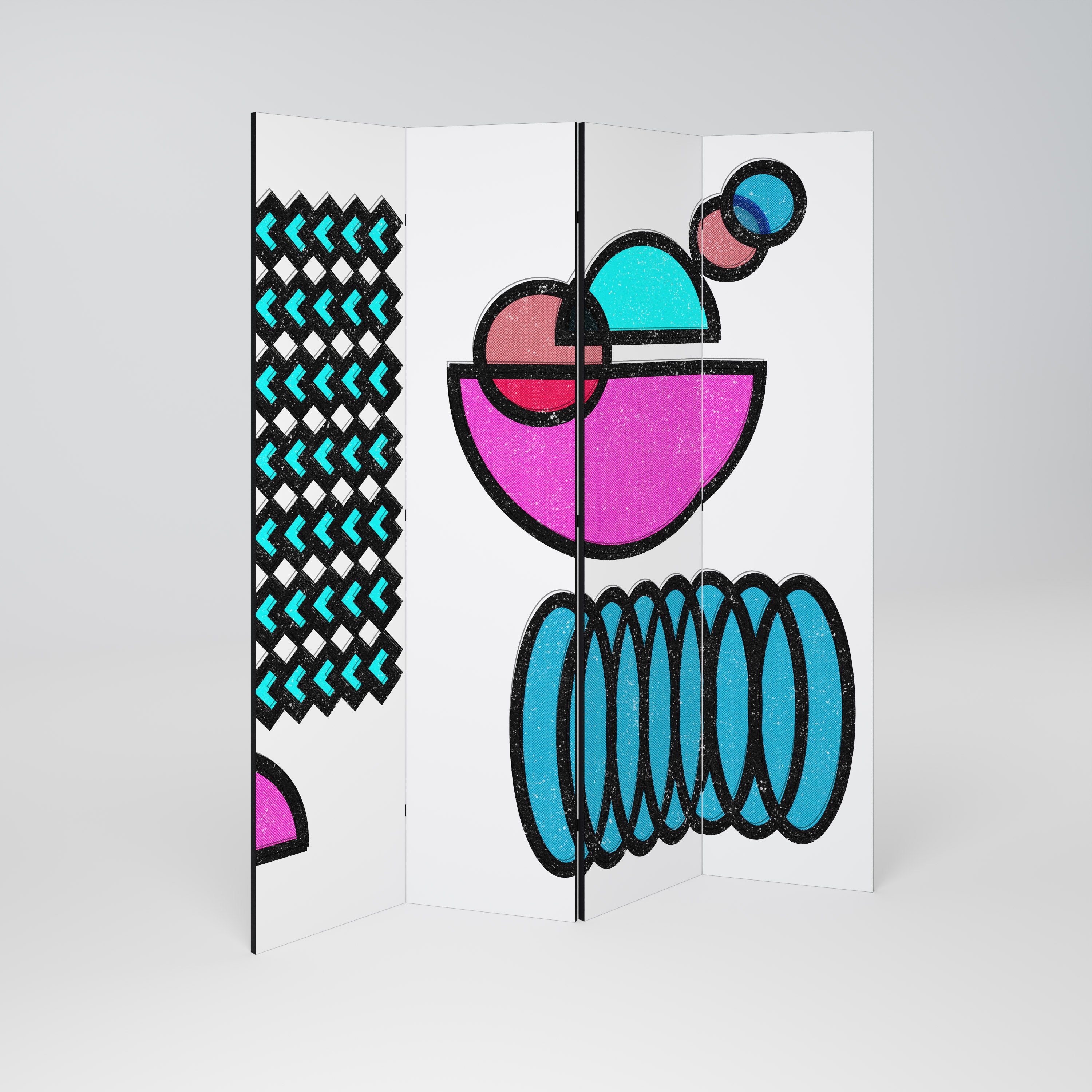 GEOMETRIC RHAPSODY Dekoracyjny parawan 4-skrzydłowy
