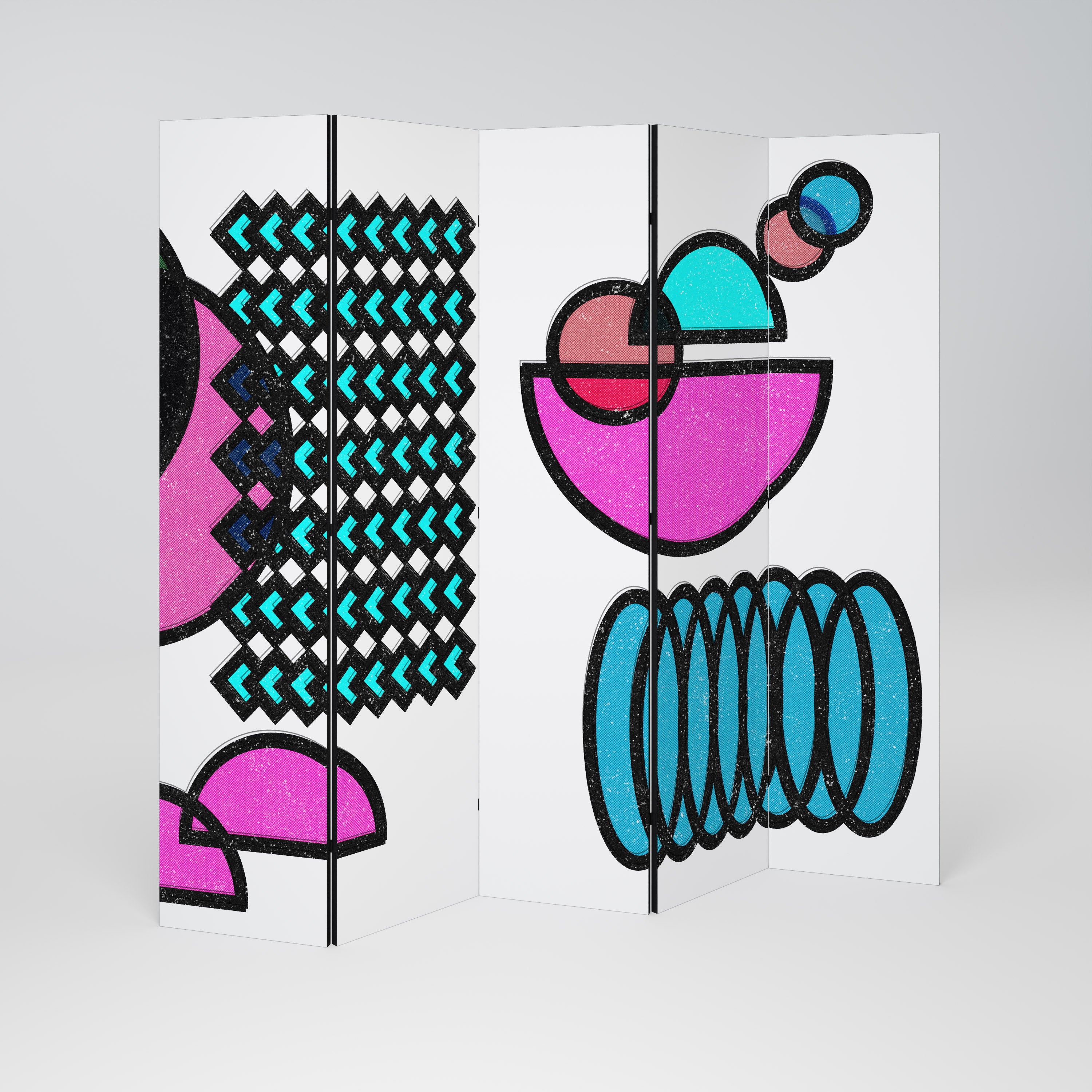 GEOMETRIC RHAPSODY Dekoracyjny parawan 5-skrzydłowy