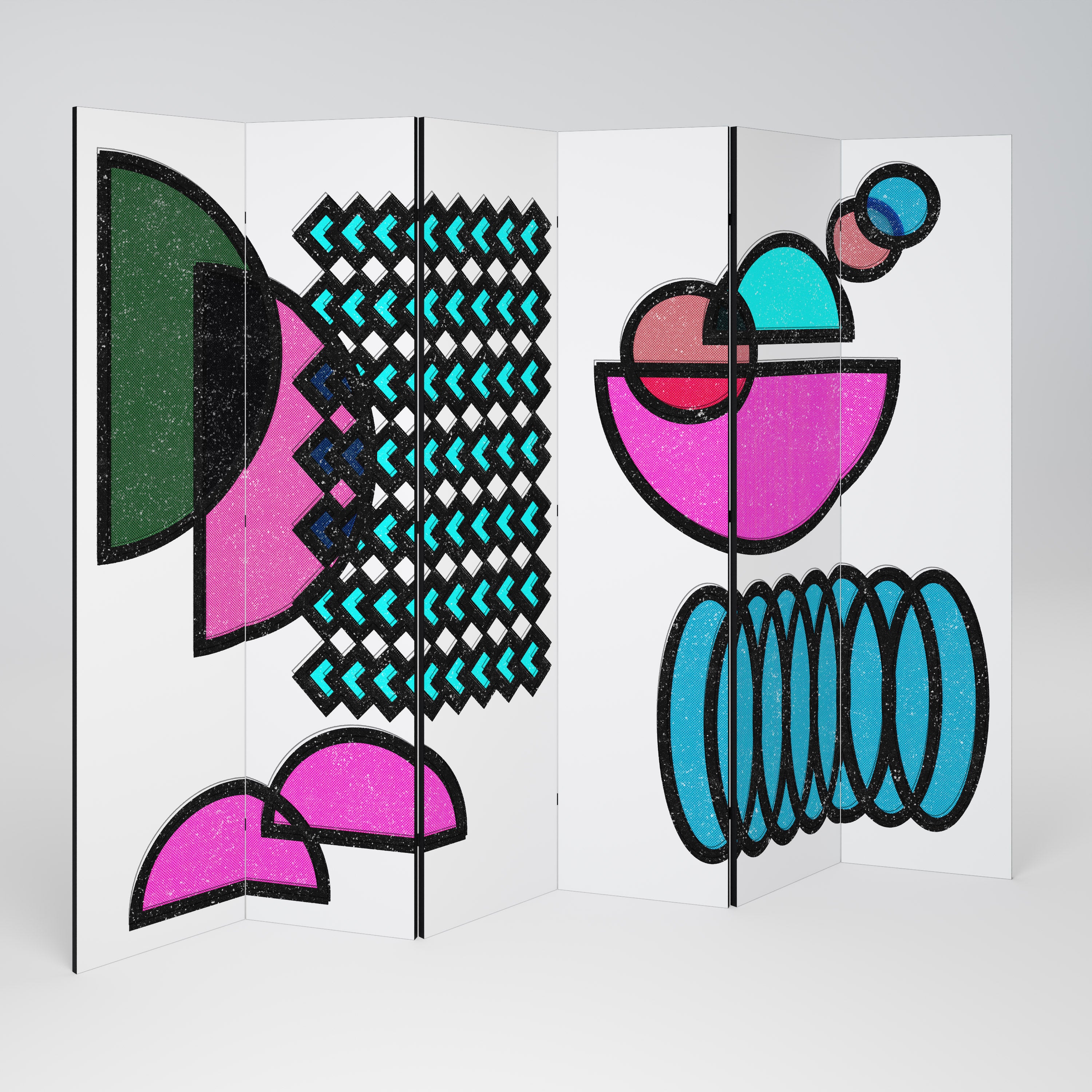 GEOMETRIC RHAPSODY Dekoracyjny parawan 6-skrzydłowy