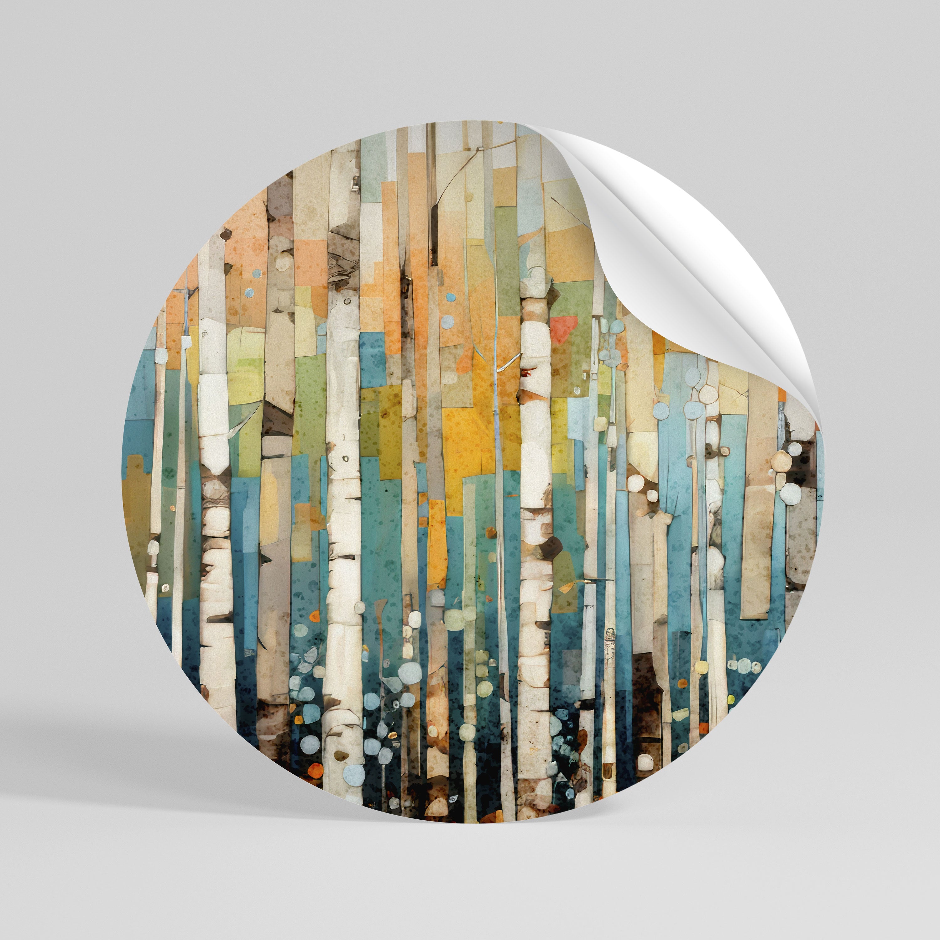 BIRCH KALEIDOSCOPE Naklejka - okrągła