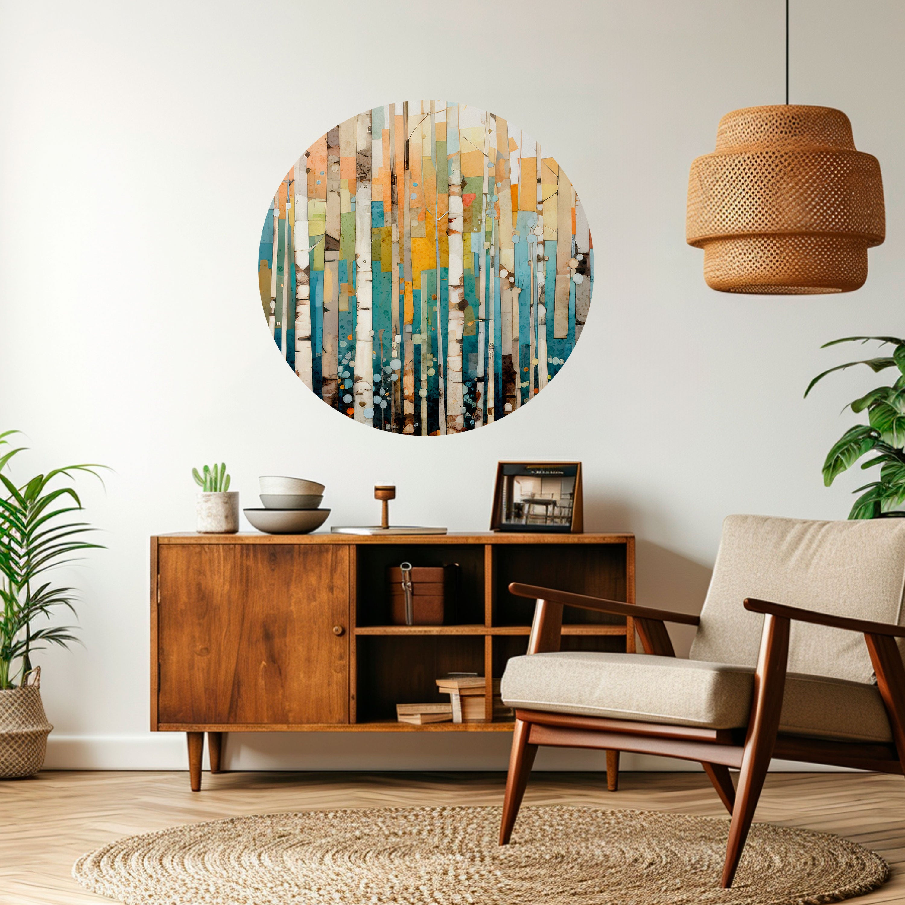 BIRCH KALEIDOSCOPE Naklejka okrągła