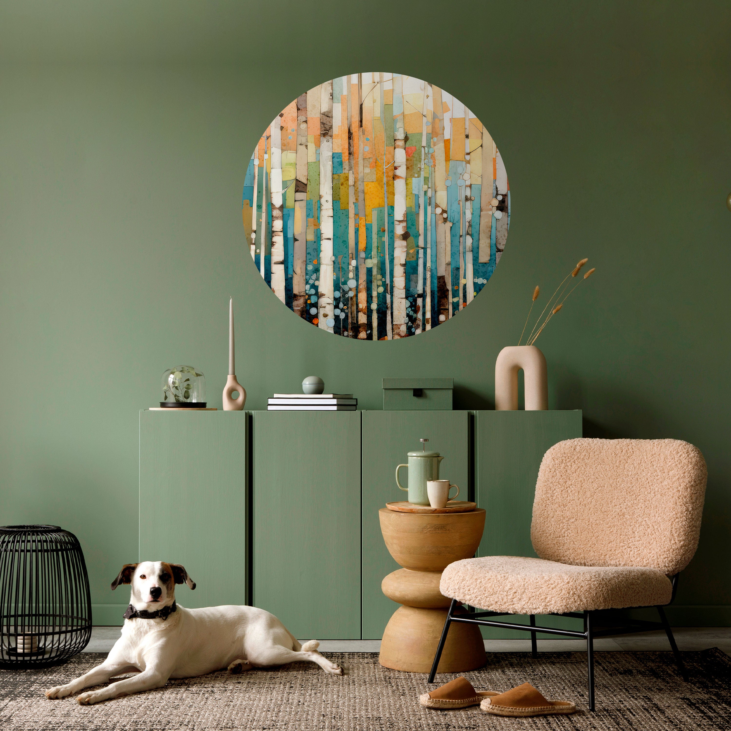 BIRCH KALEIDOSCOPE Naklejka okrągła