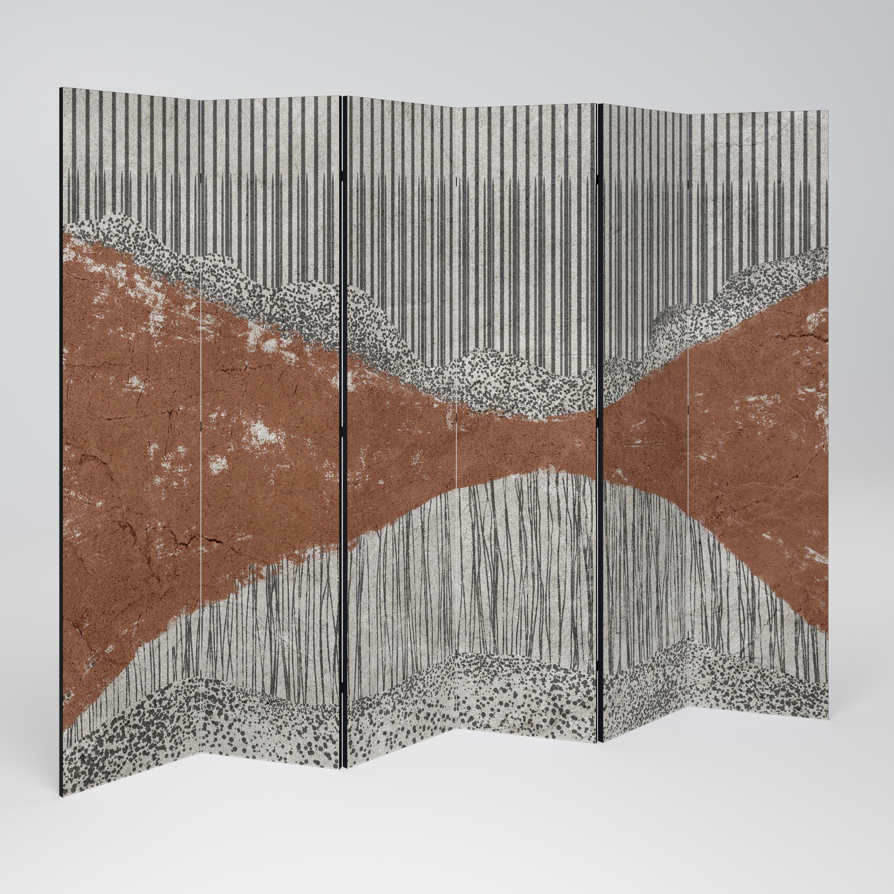 STRIPED TERRAIN Dekoracyjny parawan 6-skrzydłowy