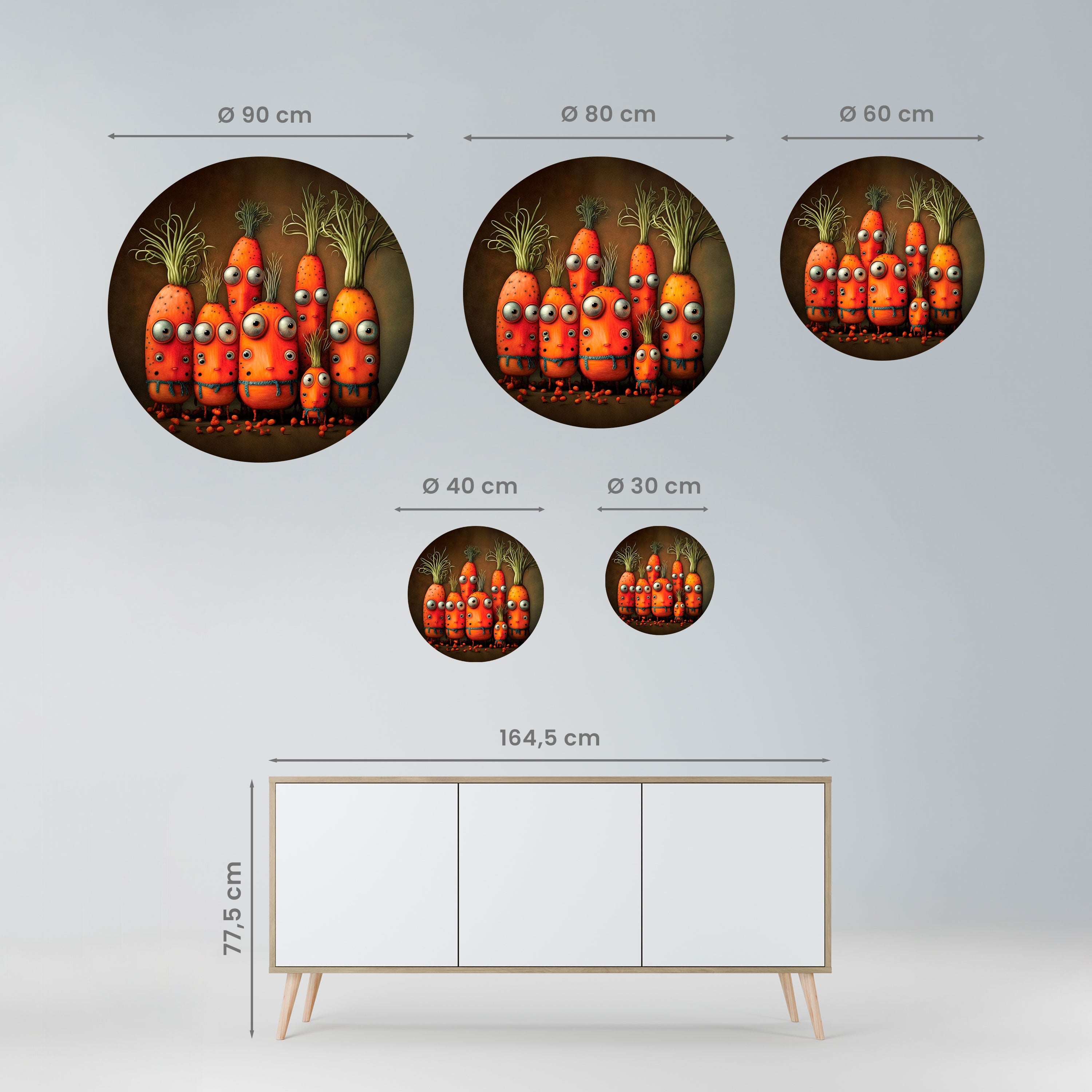 CUTE OR SCARY Naklejka okrągła