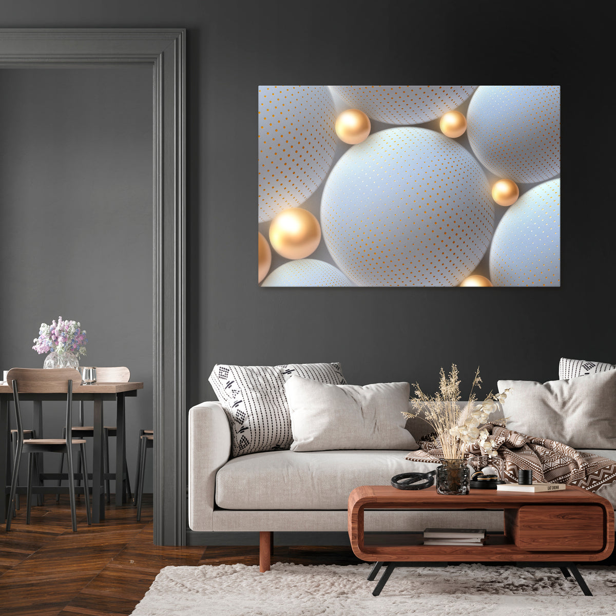 LUMINOUS SPHERICAL HARMONY Poziomy obraz na płótnie