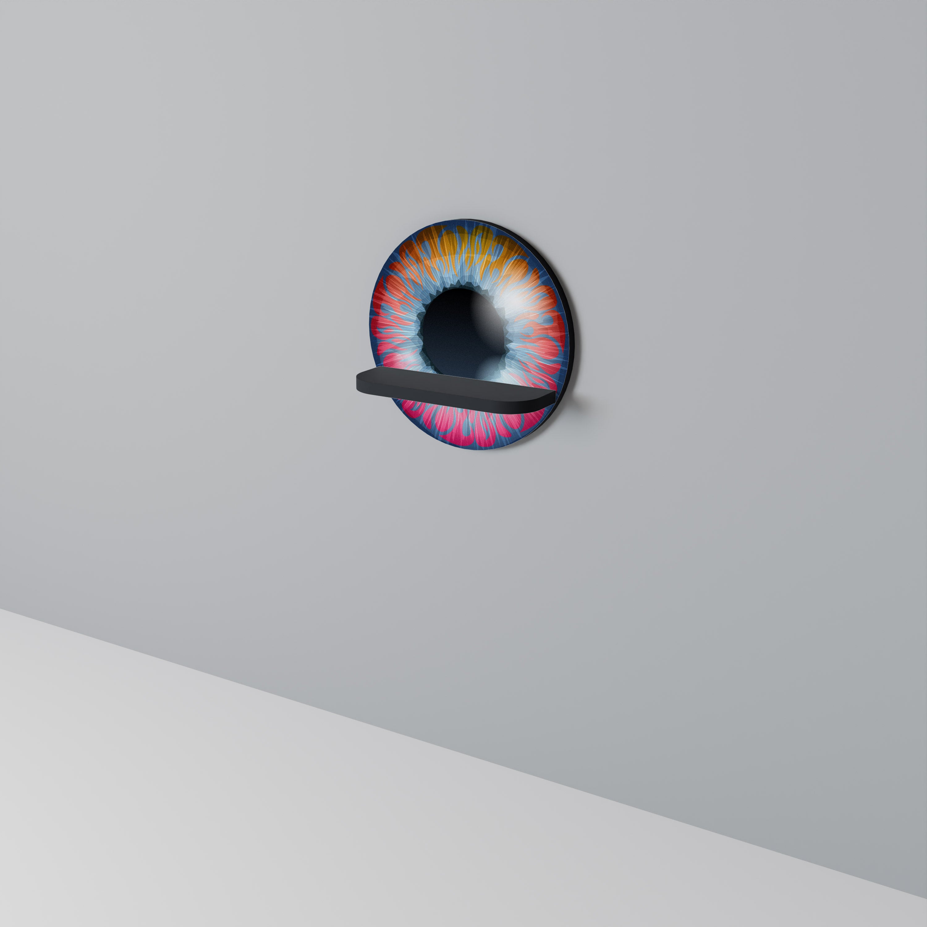 FANTASY EYE Półka okrągła Czarna