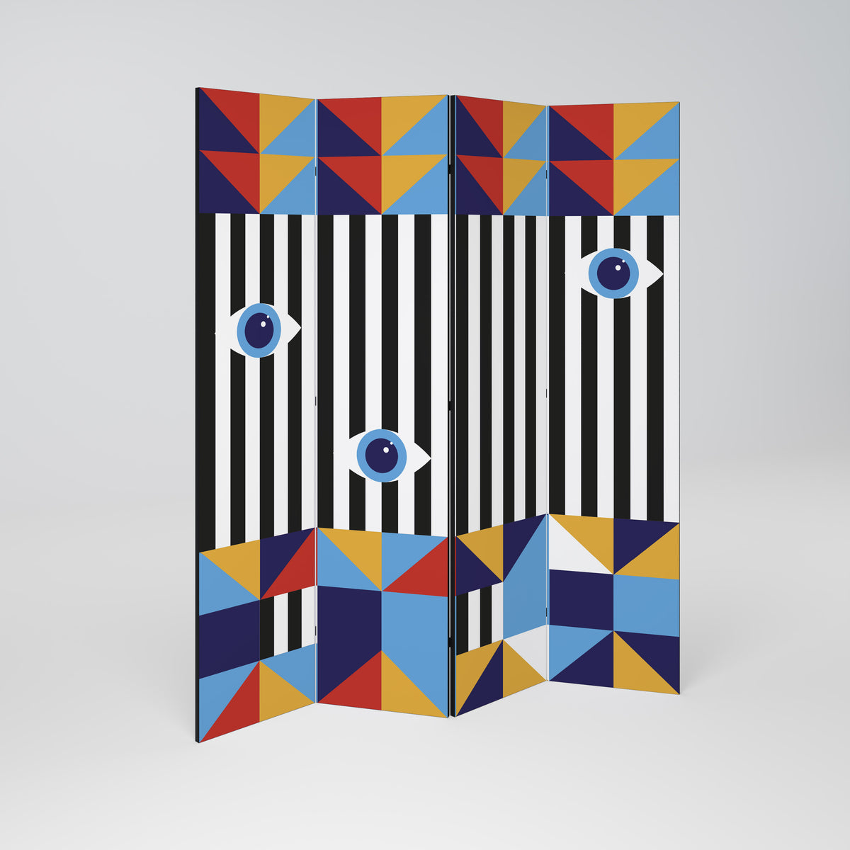 ABSTRACTION AND GEOMETRY Dekoracyjny parawan 4-skrzydłowy