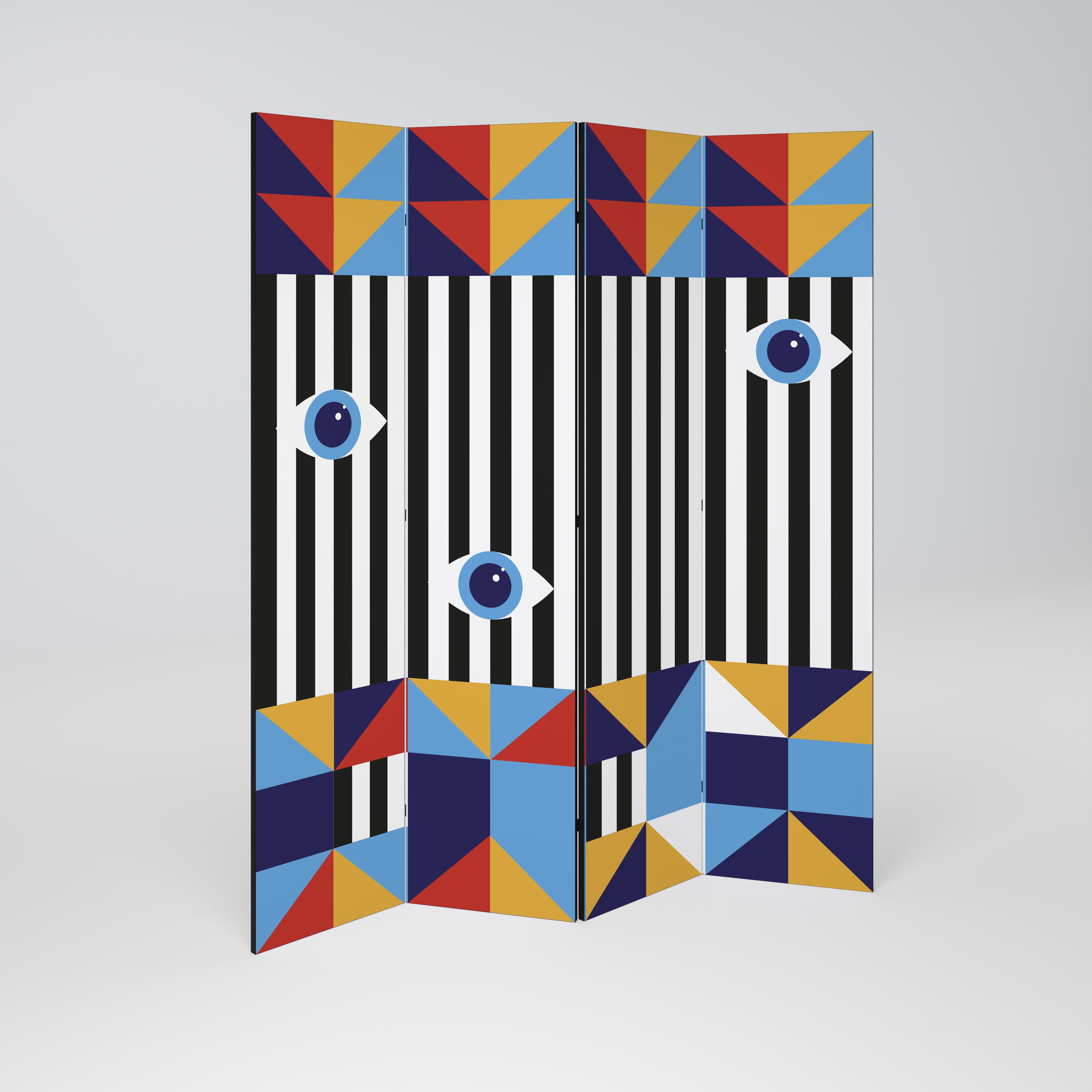ABSTRACTION AND GEOMETRY Dekoracyjny parawan 4-skrzydłowy