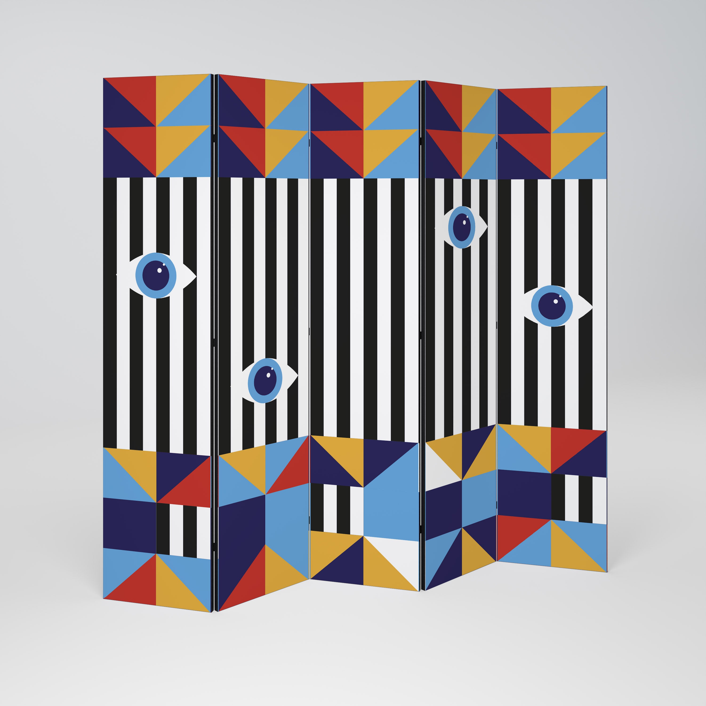 ABSTRACTION AND GEOMETRY Dekoracyjny parawan 5-skrzydłowy