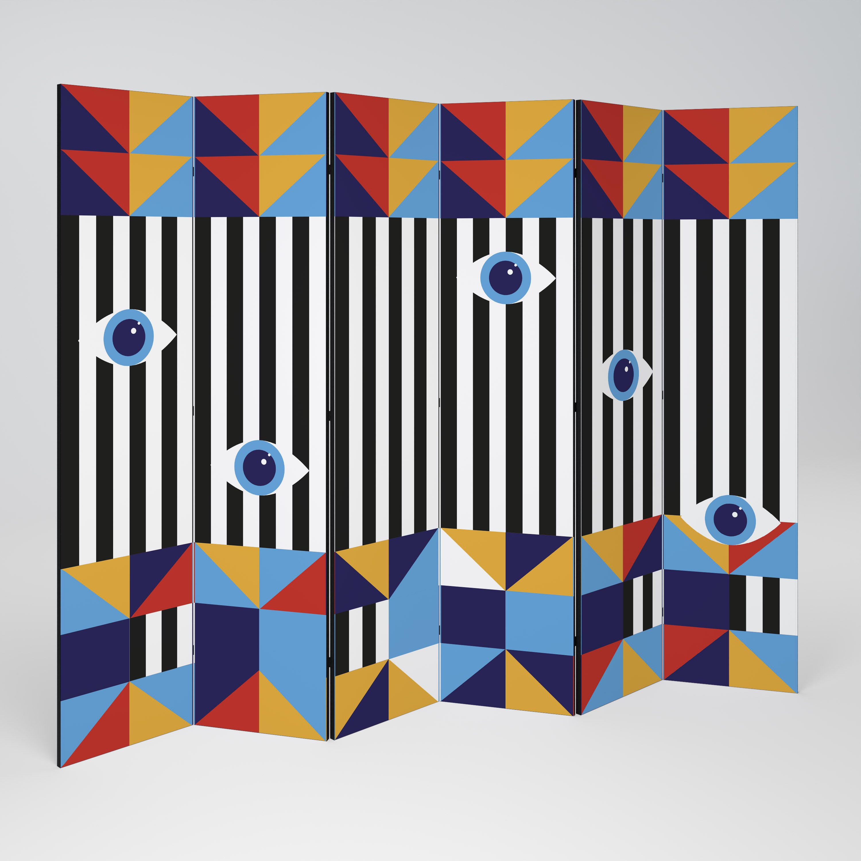 ABSTRACTION AND GEOMETRY Dekoracyjny parawan 6-skrzydłowy