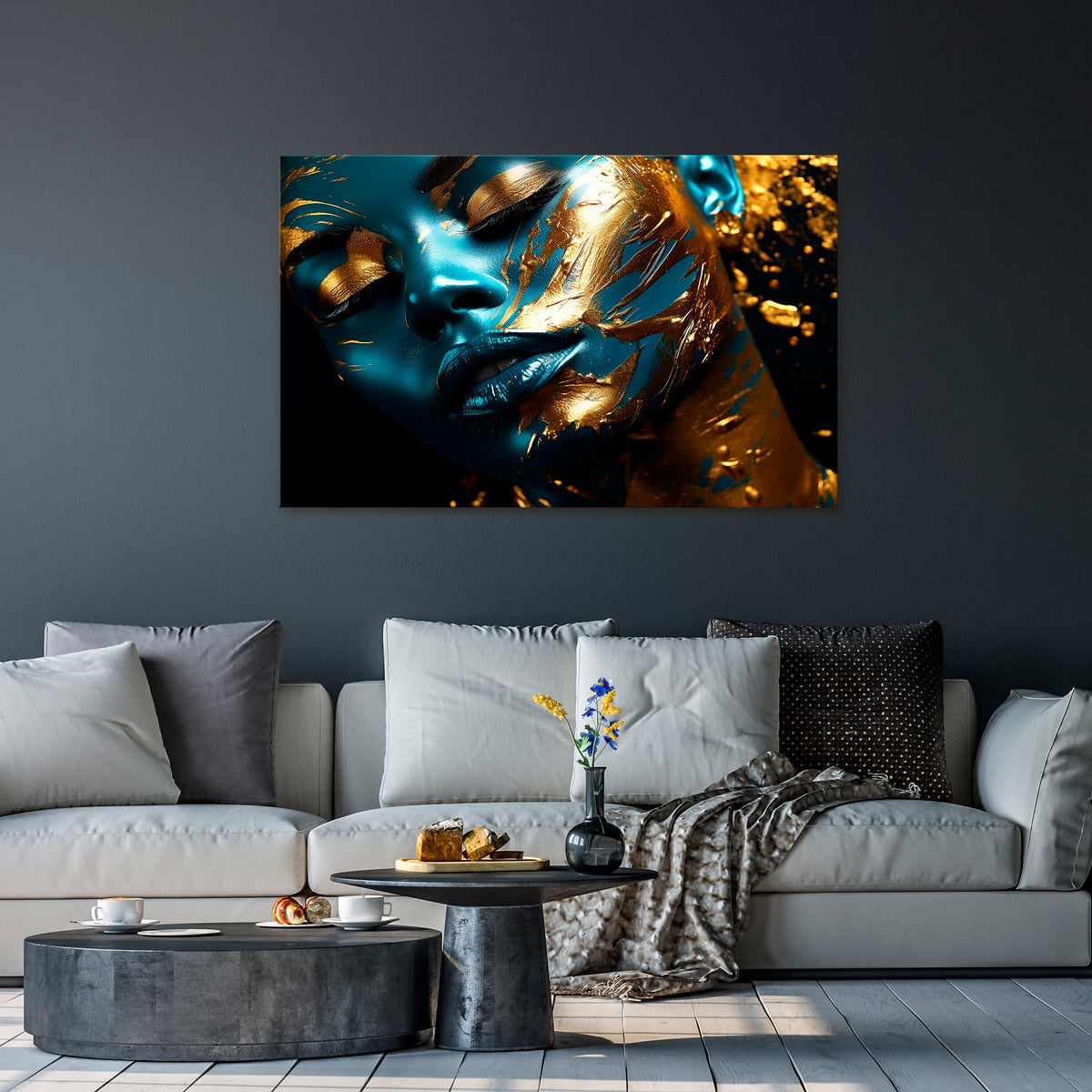 GOLDEN SERENITY Poziomy obraz na płótnie