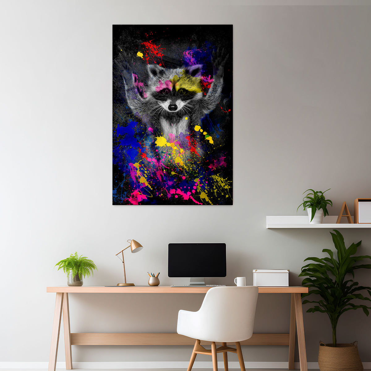 RACCOON ARTISTRY Pionowy obraz na płótnie