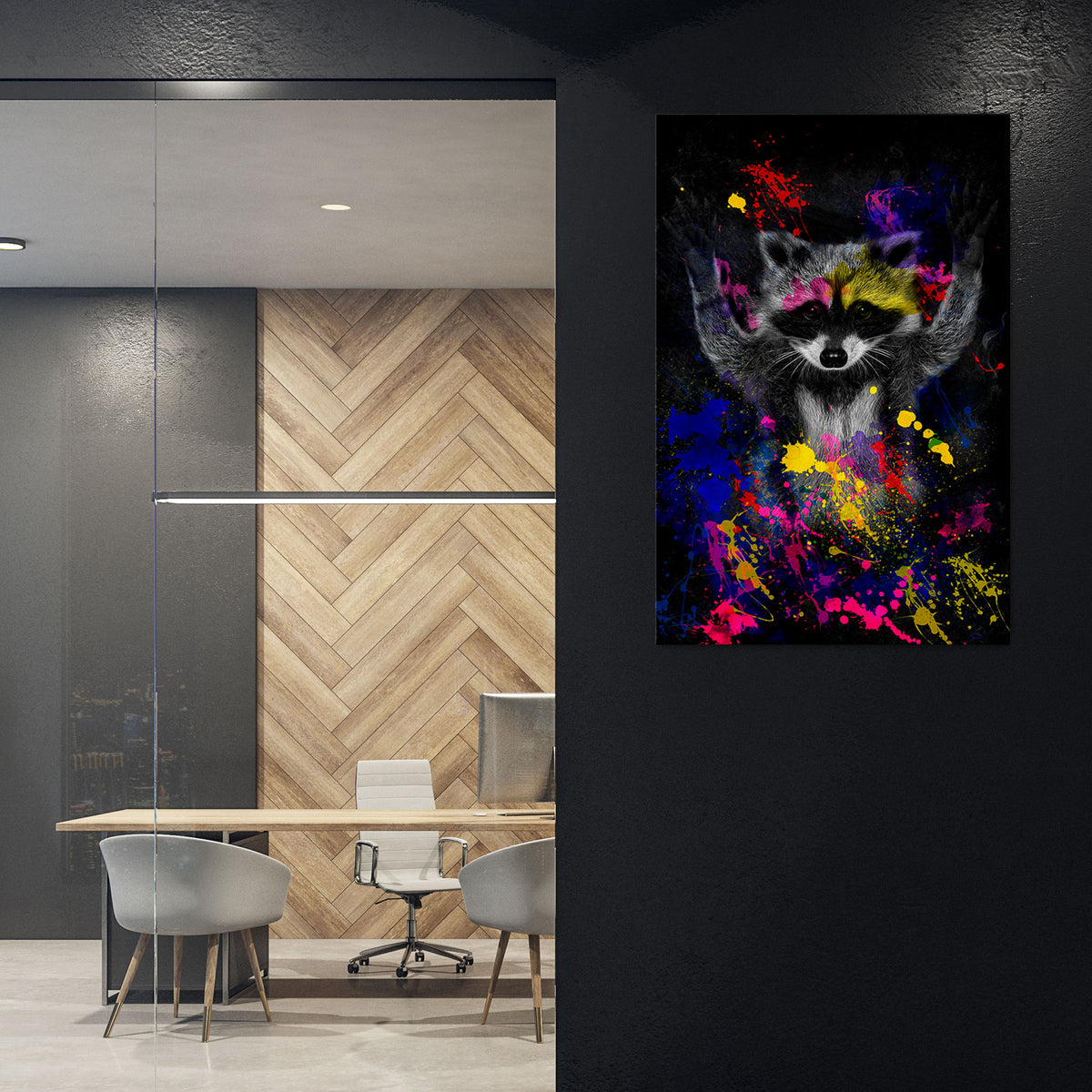 RACCOON ARTISTRY Pionowy obraz na płótnie