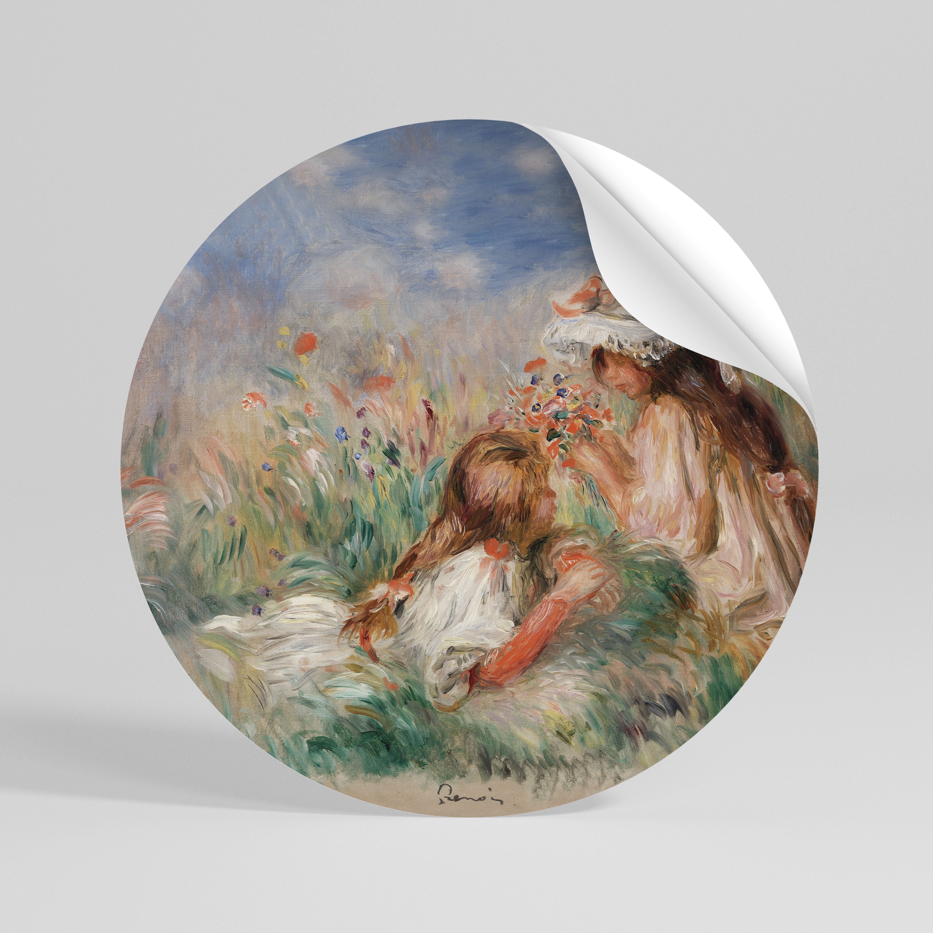 GIRLS IN THE GRASS Naklejka okrągła