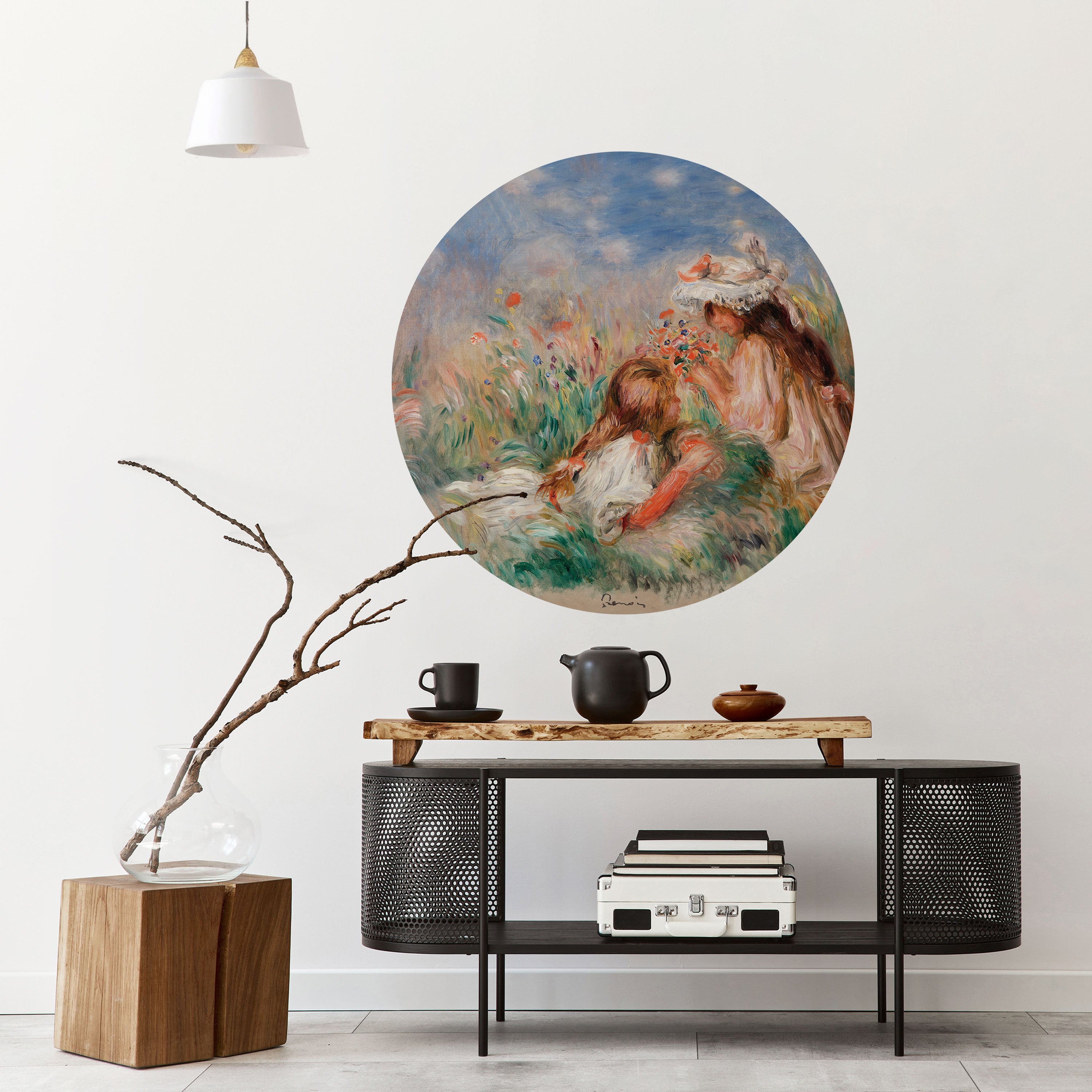 GIRLS IN THE GRASS Naklejka okrągła