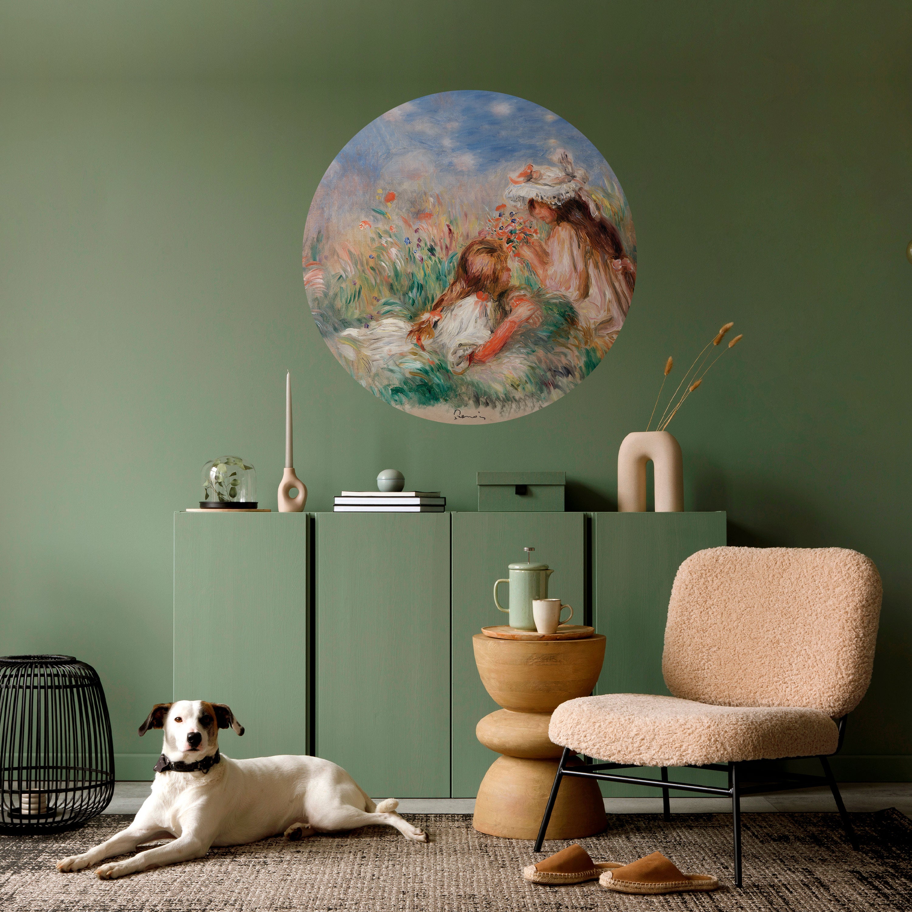 GIRLS IN THE GRASS Naklejka okrągła