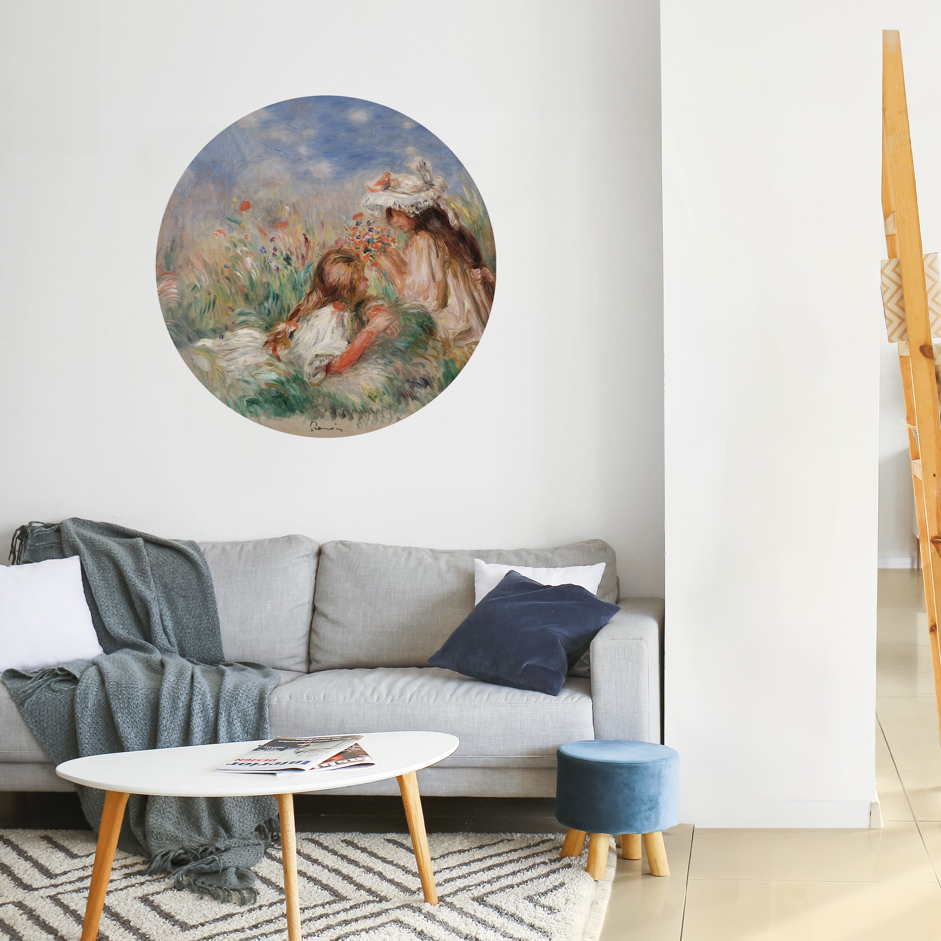 GIRLS IN THE GRASS Naklejka okrągła