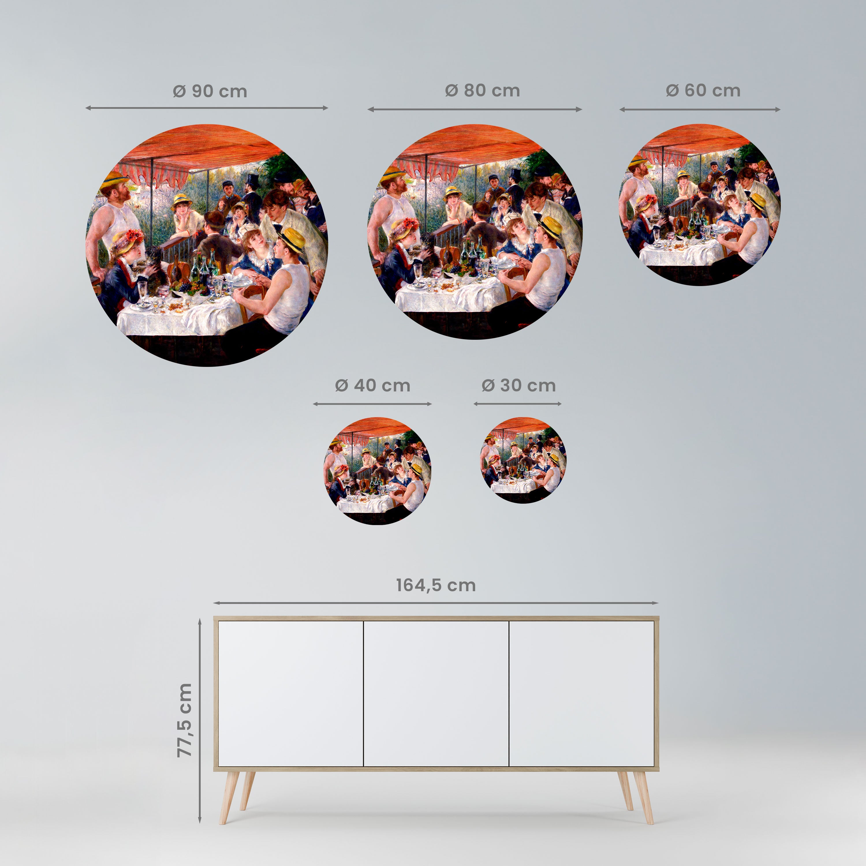 LUNCHEON OF THE BOATING PARTY Naklejka okrągła