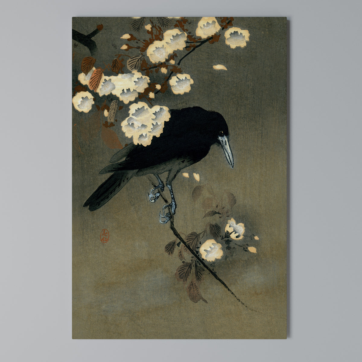 PETALS AND CROWS Pionowy obraz na płótnie