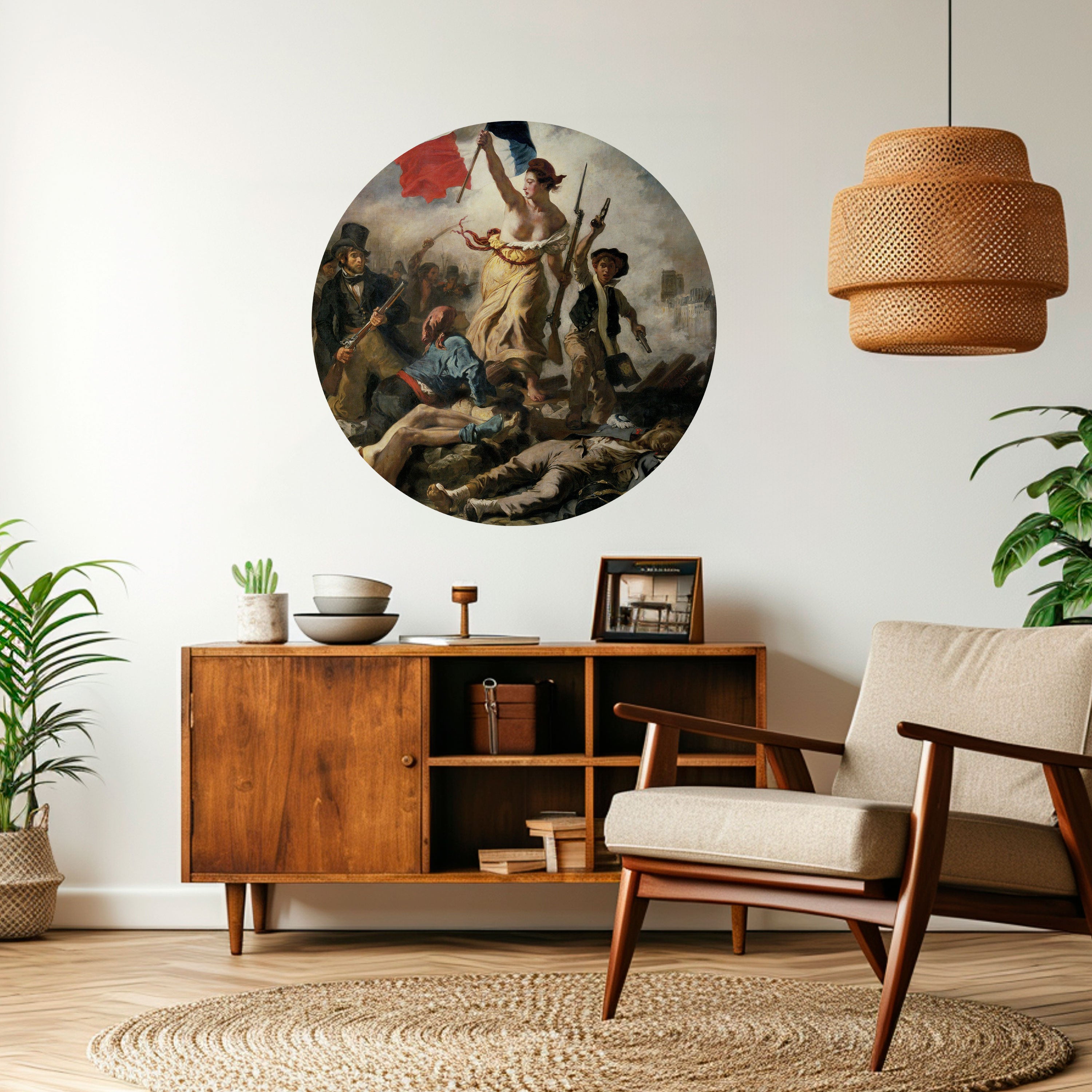 LIBERTY LEADING THE PEOPLE Naklejka okrągła