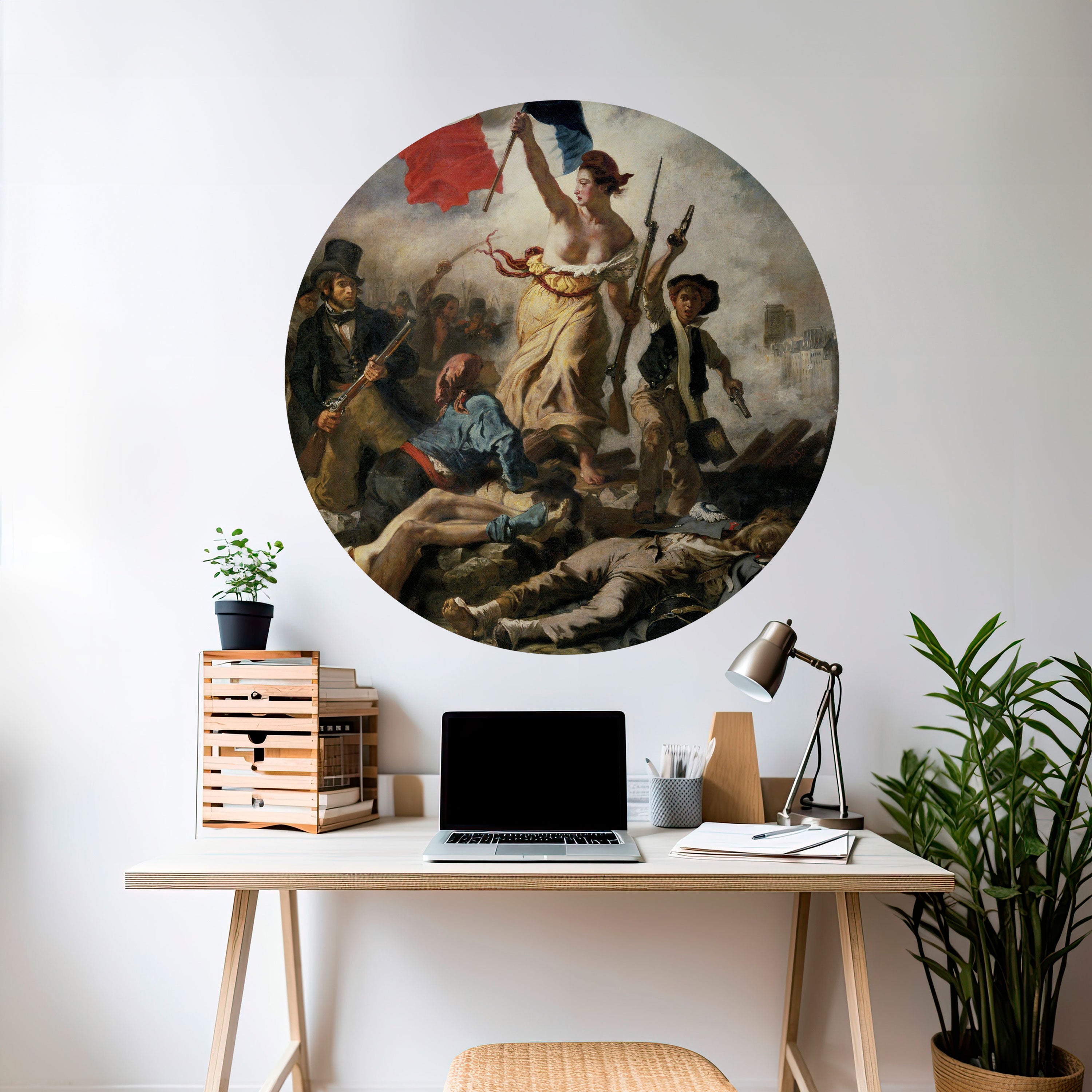 LIBERTY LEADING THE PEOPLE Naklejka okrągła