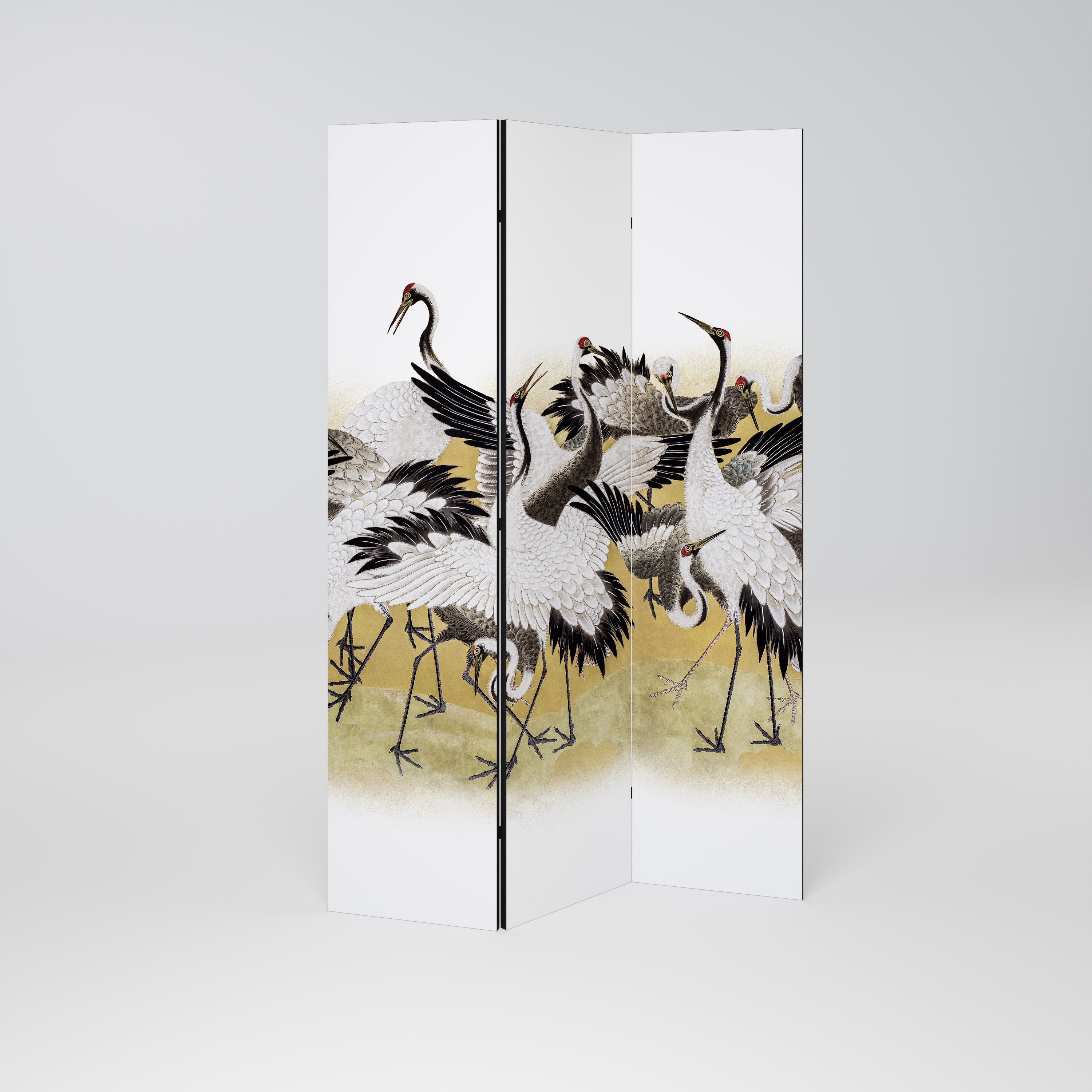 JAPANESE FLOCK OF CRANES Dekoracyjny parawan 3-skrzydłowy