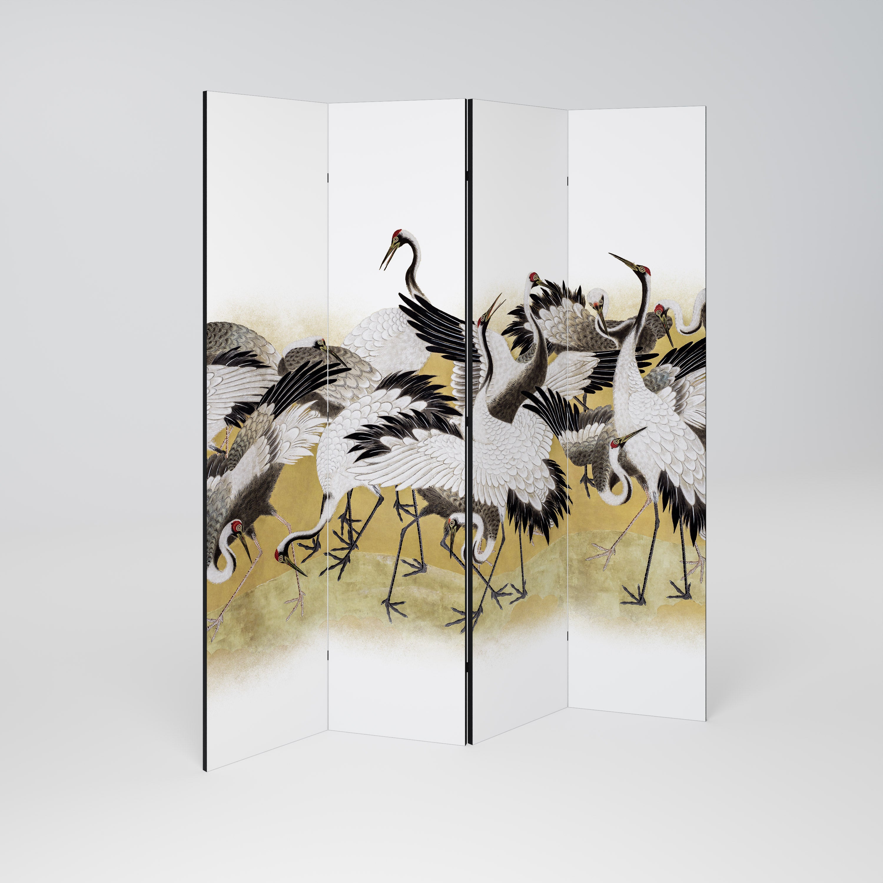 JAPANESE FLOCK OF CRANES Dekoracyjny parawan 4-skrzydłowy