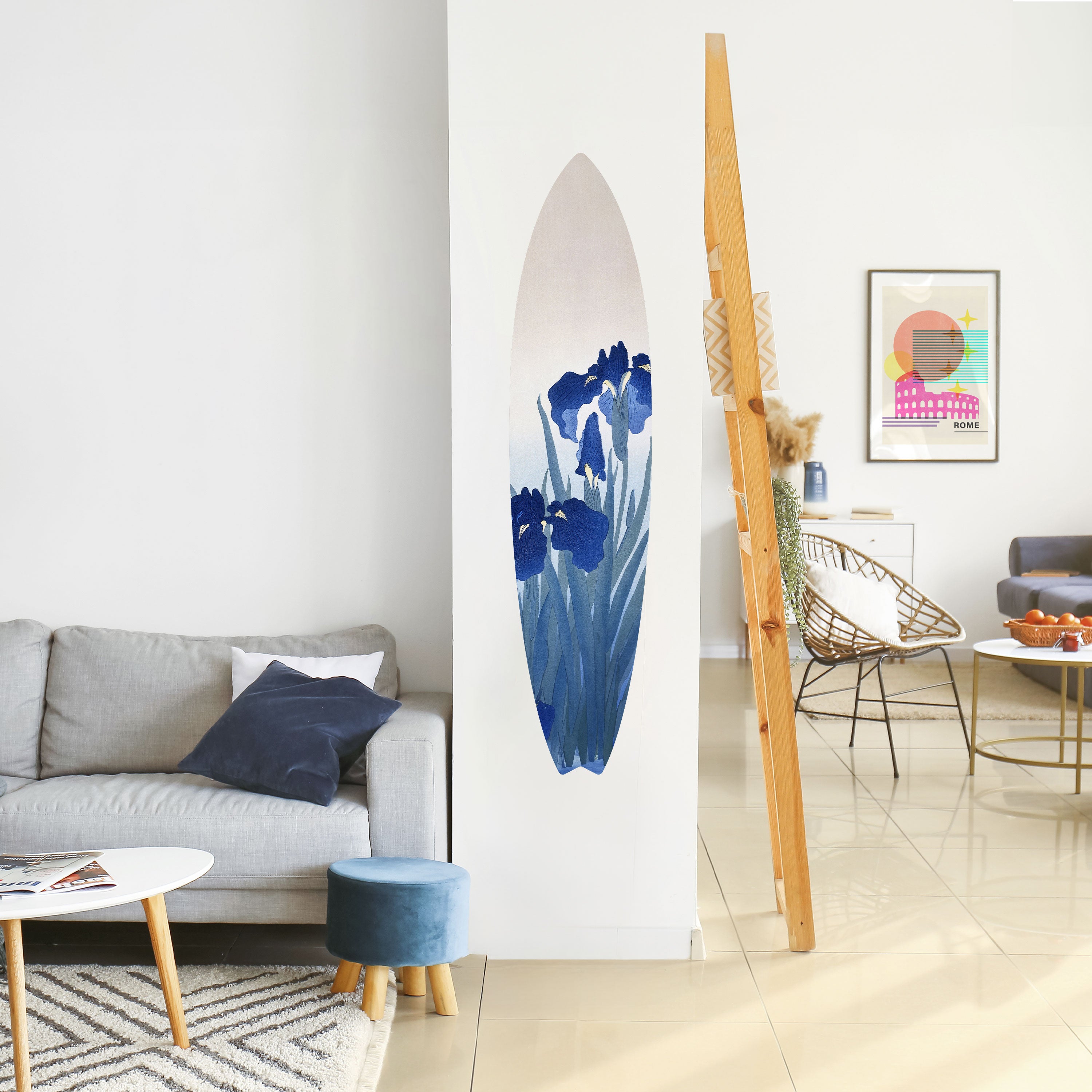 BLUE FLORAL RIDE Naklejka - deska surfingowa
