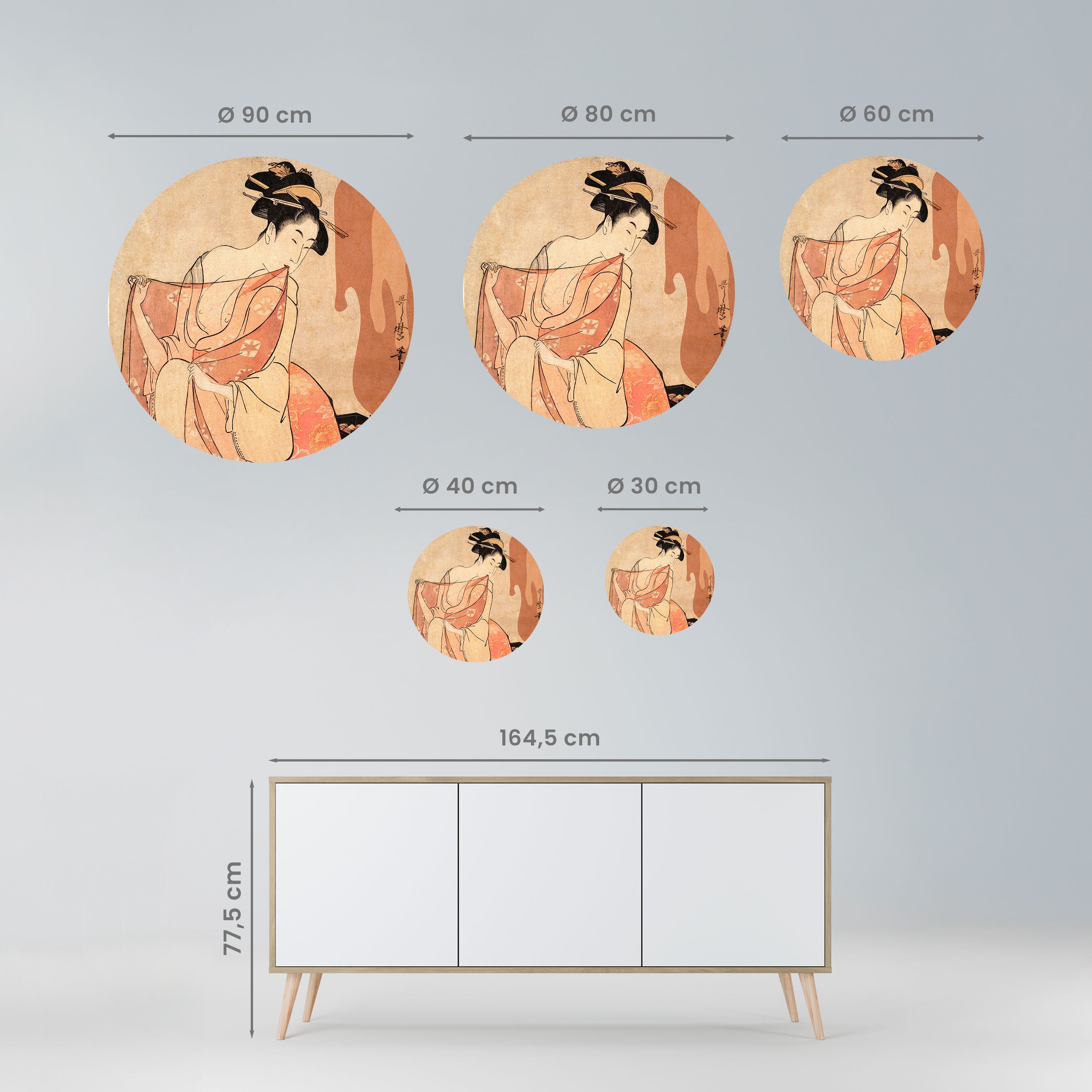 WOMAN, CAT AND EXTRA BROWN Naklejka okrągła