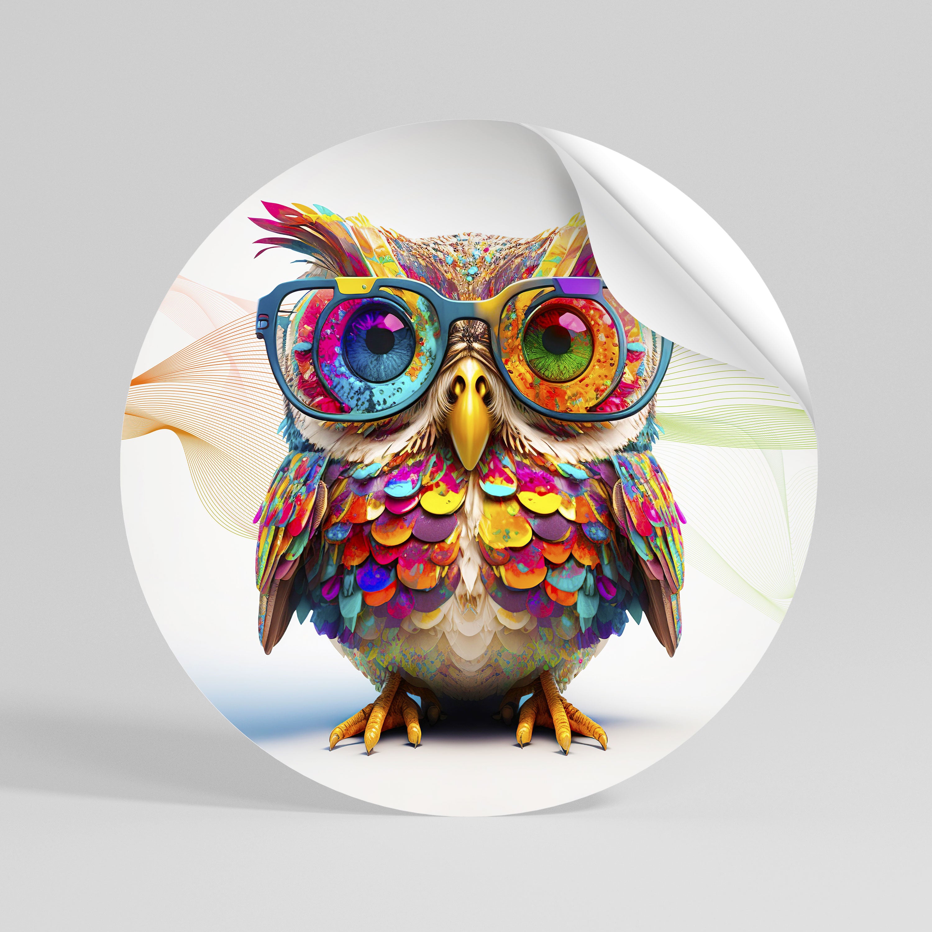 HOOT HOOT Naklejka - okrągła