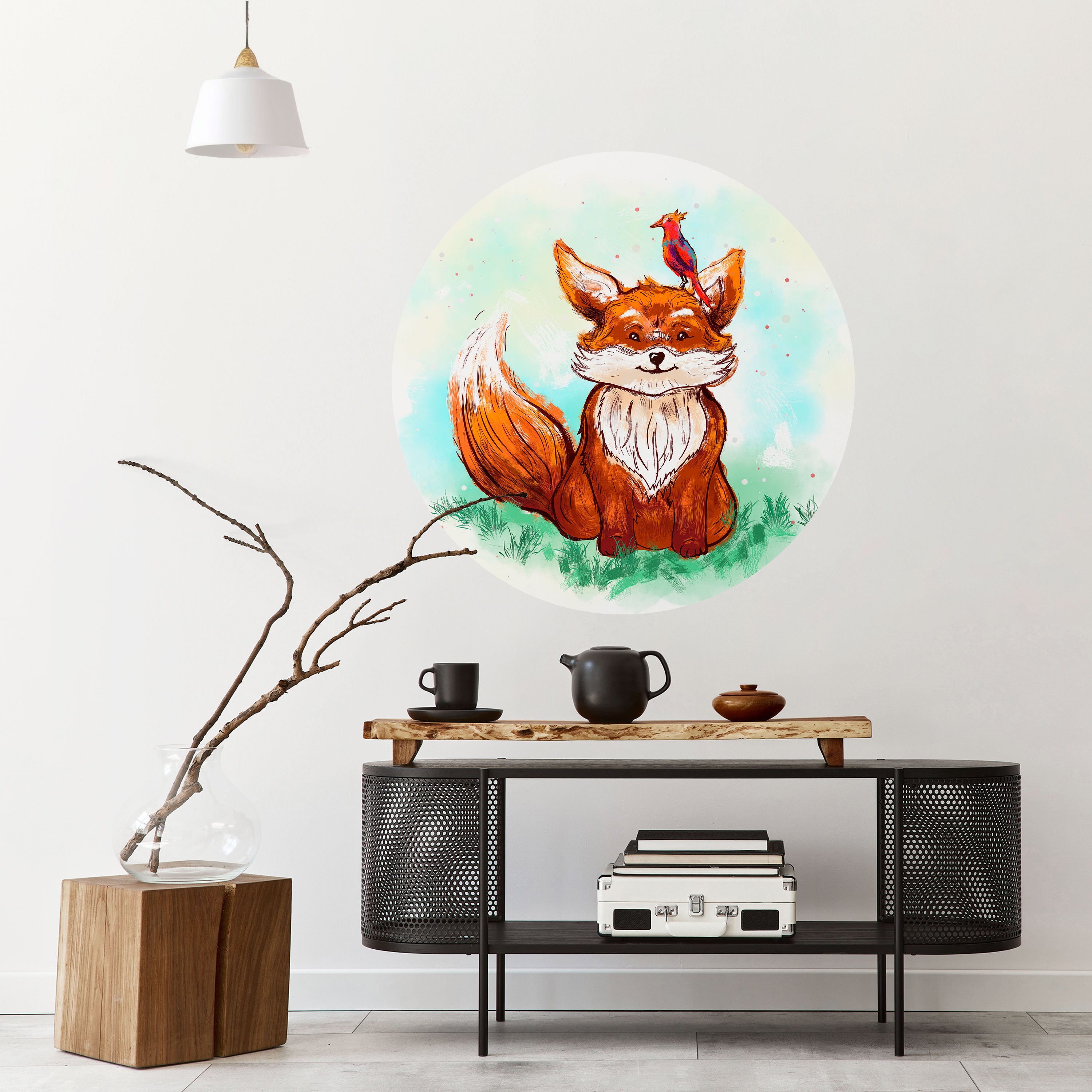 FOX FRIENDS Naklejka okrągła