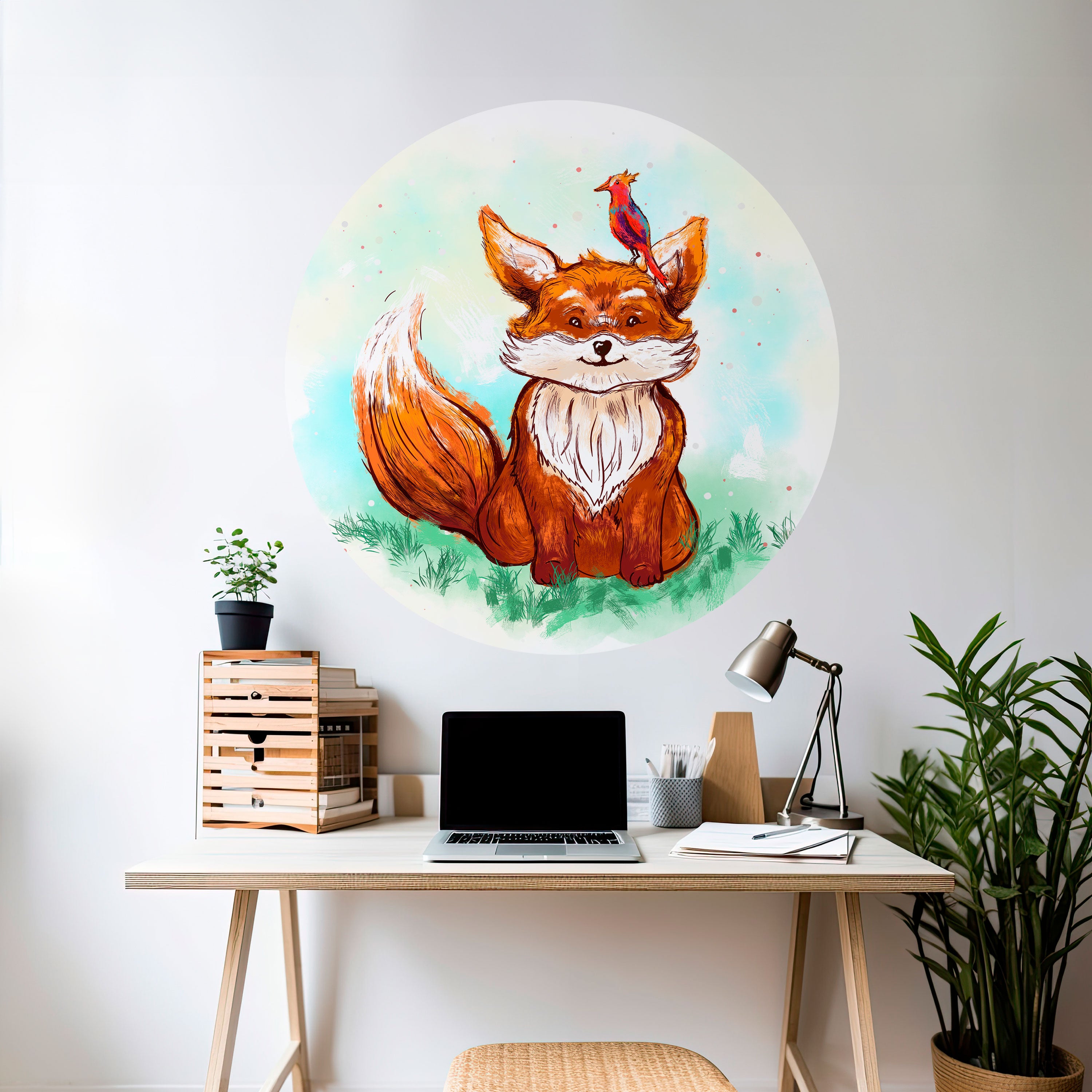 FOX FRIENDS Naklejka okrągła