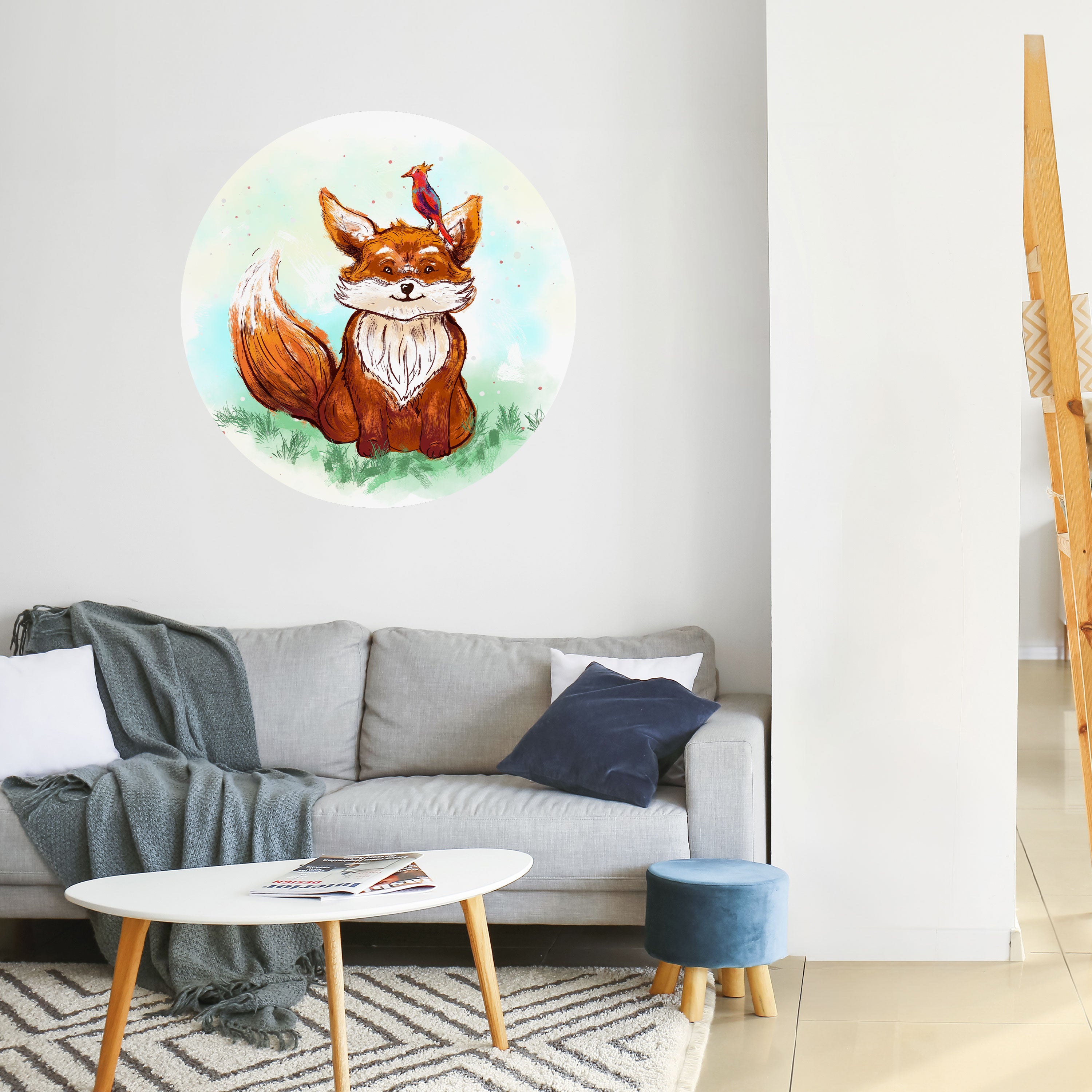 FOX FRIENDS Naklejka okrągła