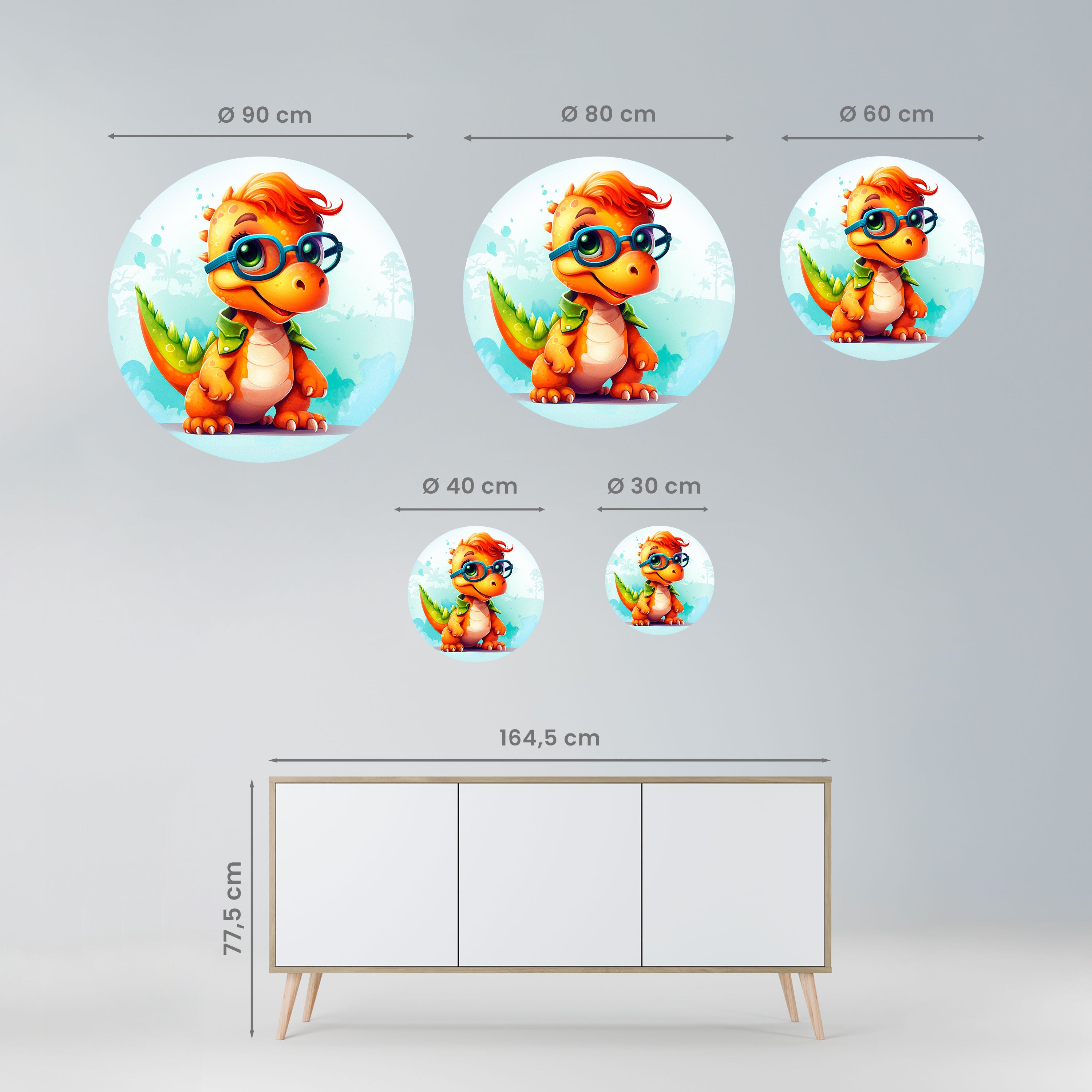 KIDDOSAURUS REX Naklejka okrągła