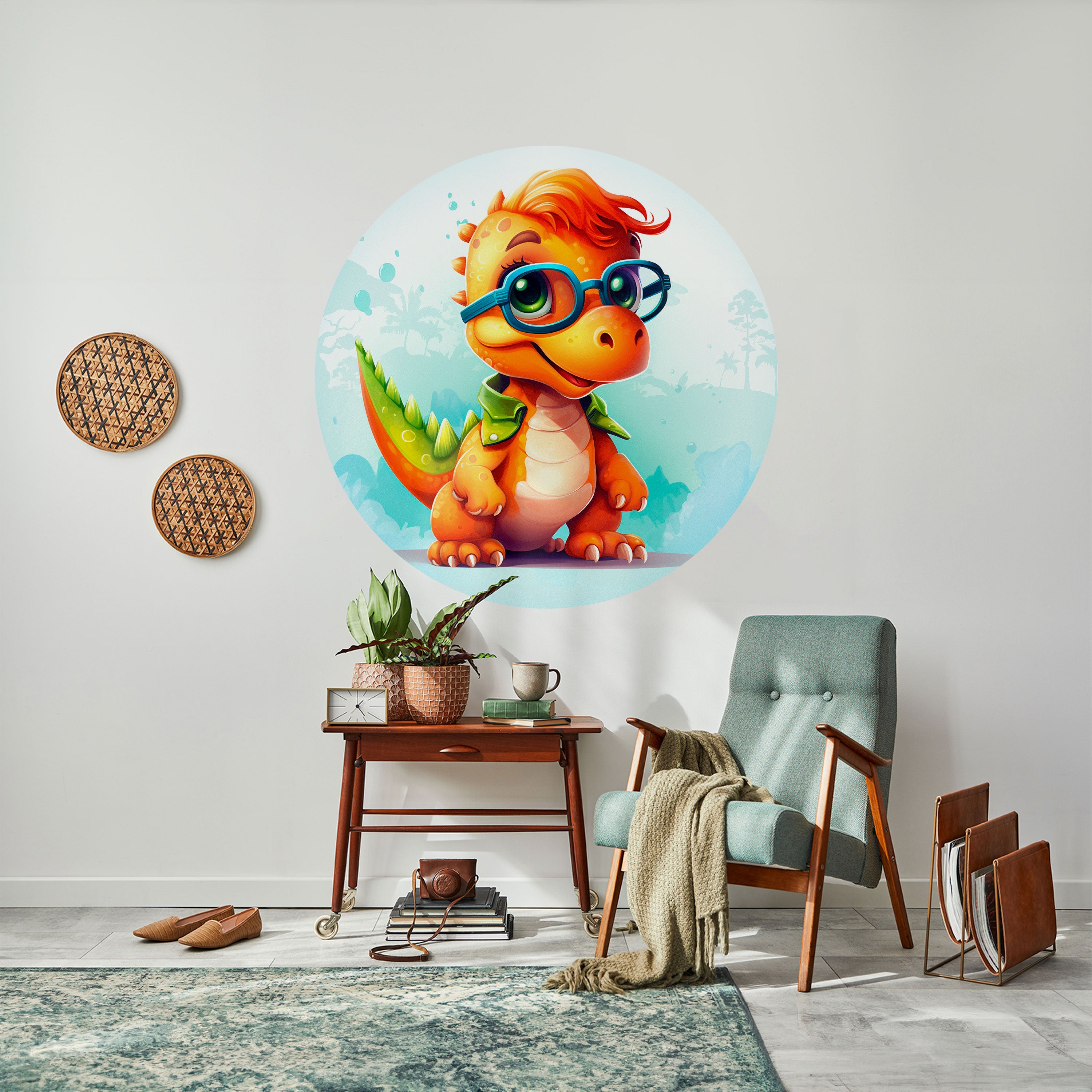 KIDDOSAURUS REX Naklejka okrągła