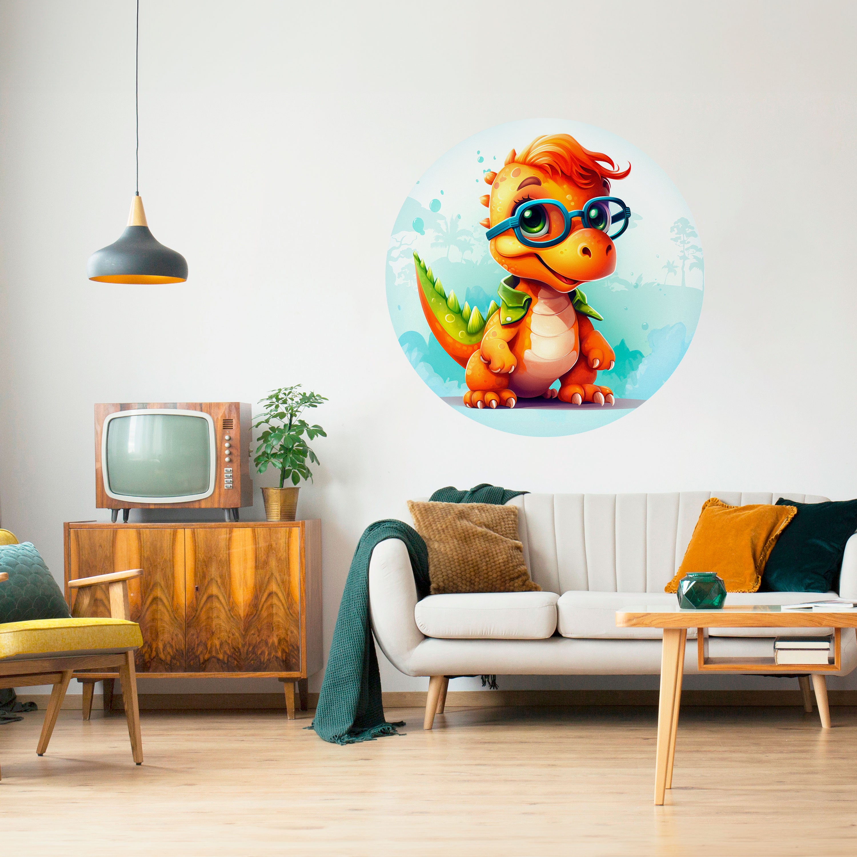 KIDDOSAURUS REX Naklejka okrągła