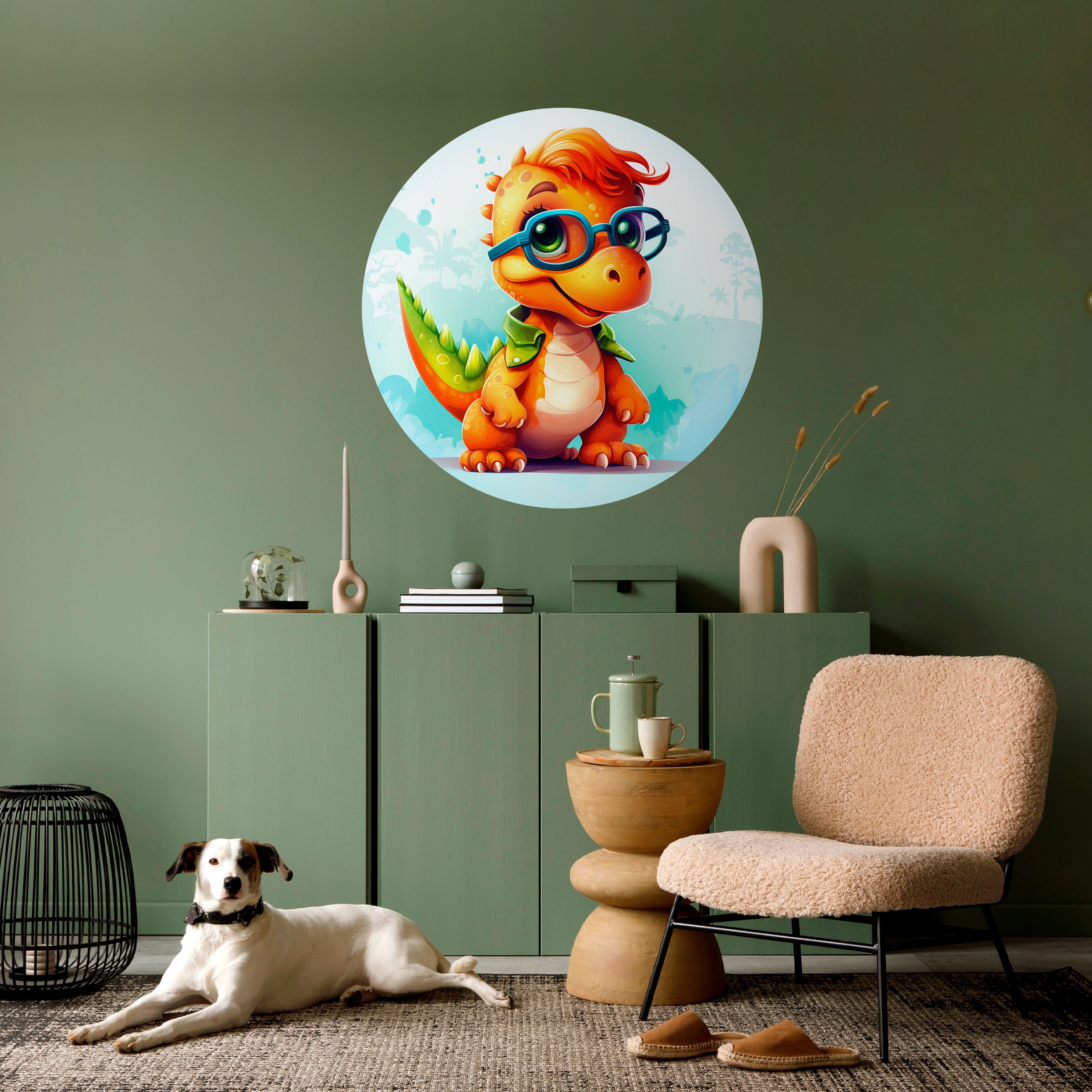 KIDDOSAURUS REX Naklejka okrągła