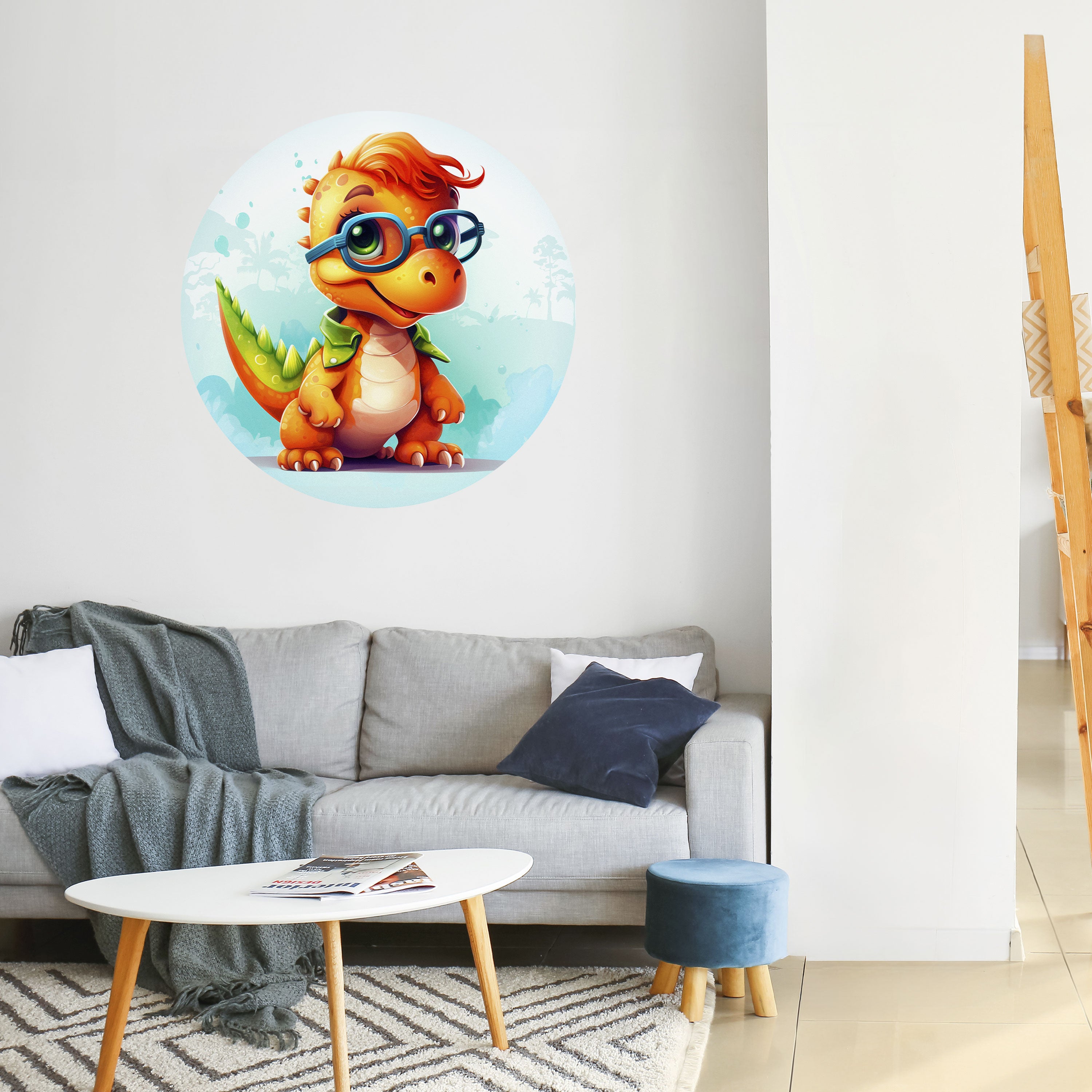 KIDDOSAURUS REX Naklejka okrągła