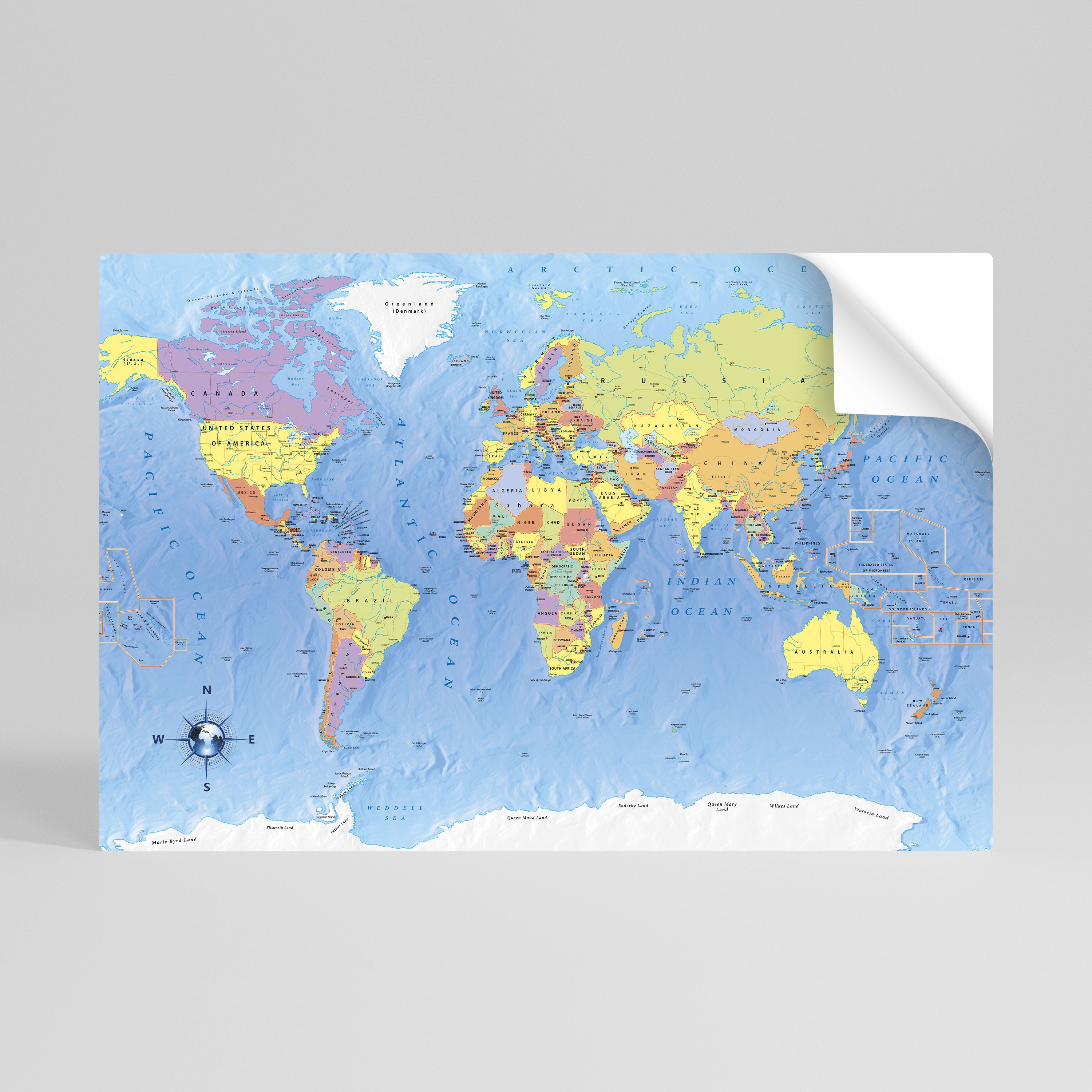 GLOBAL TONES IN GRAY Naklejka/Plakat poziomy