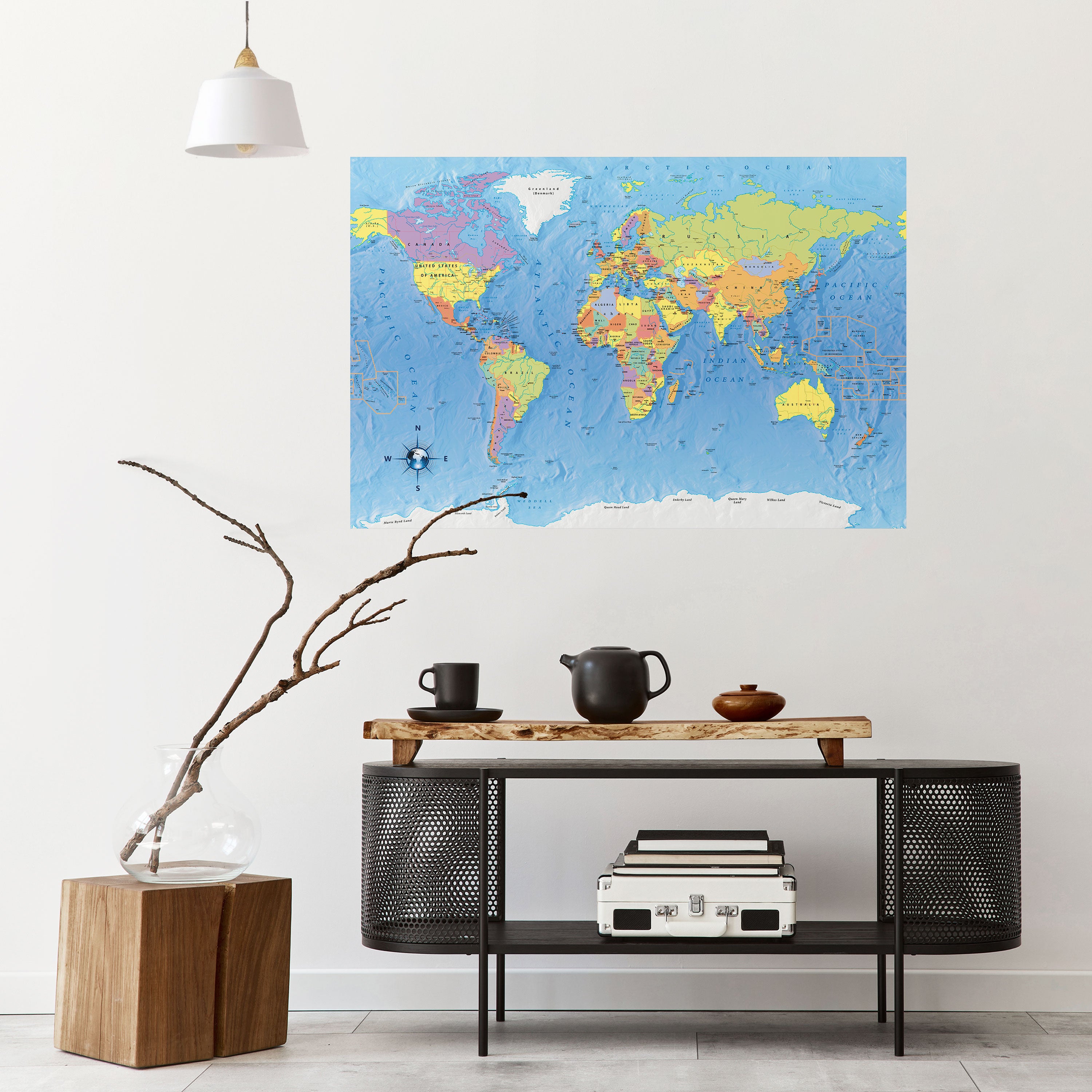 GLOBAL TONES IN GRAY Naklejka/Plakat poziomy