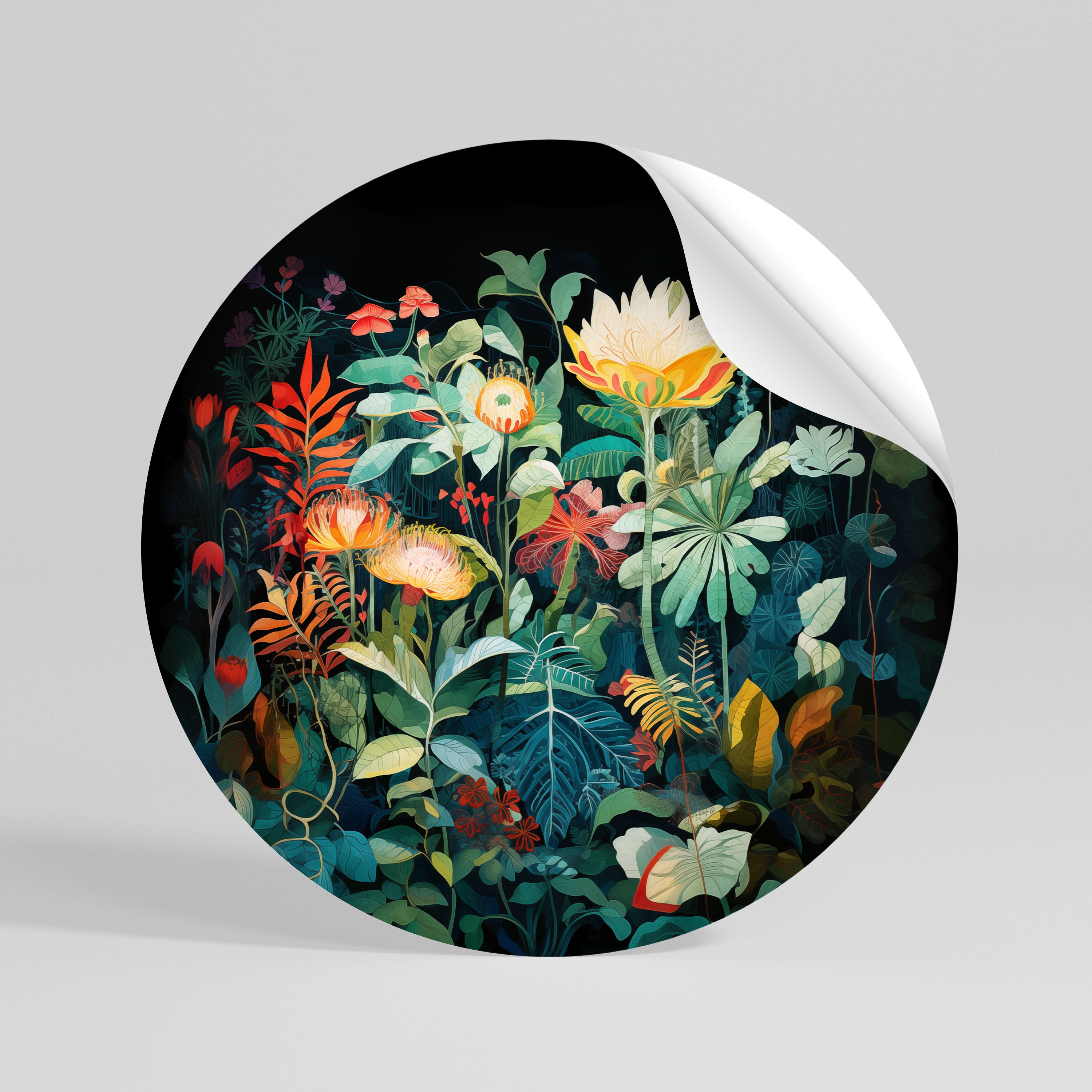 EVENING FLOWERS Naklejka okrągła