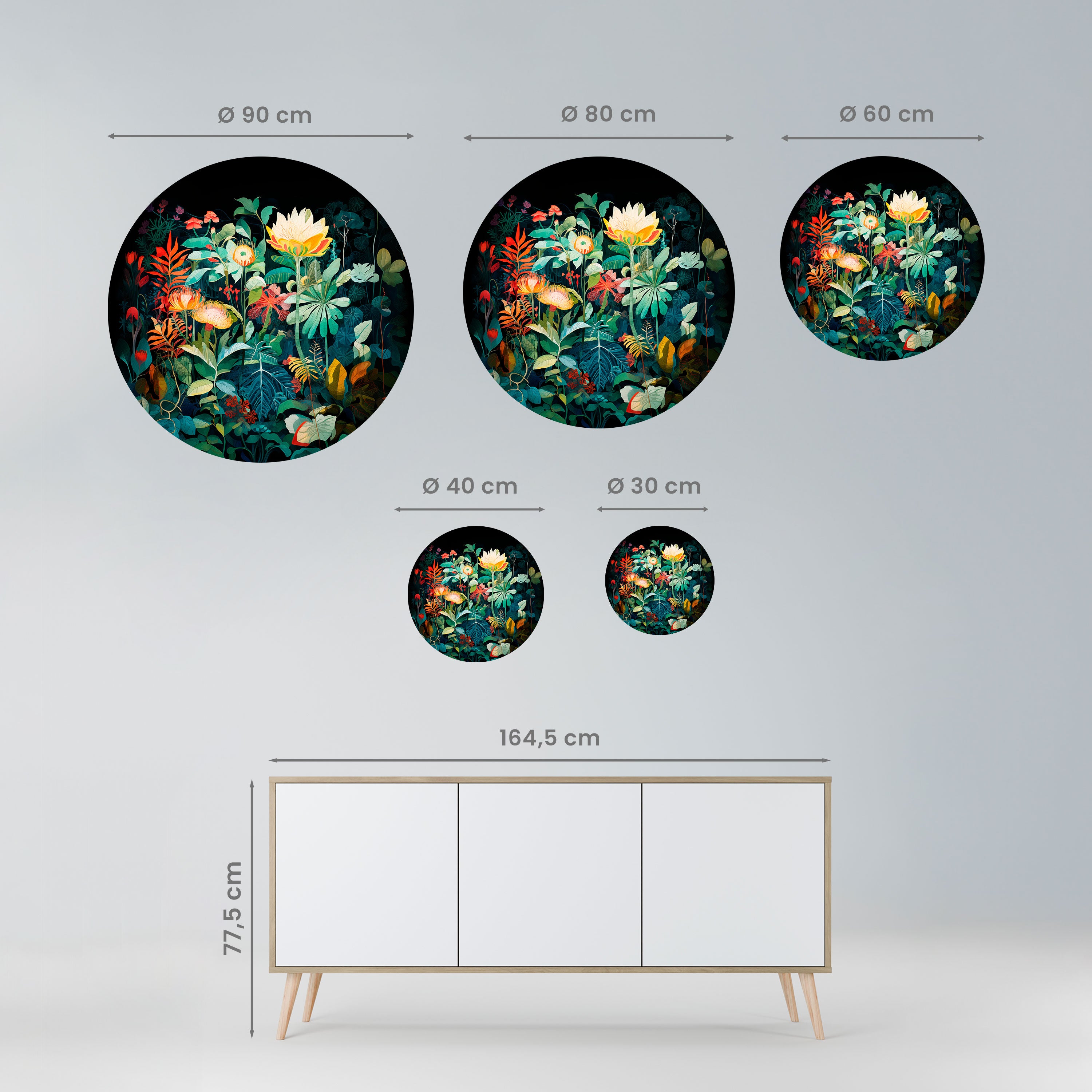 EVENING FLOWERS Naklejka okrągła