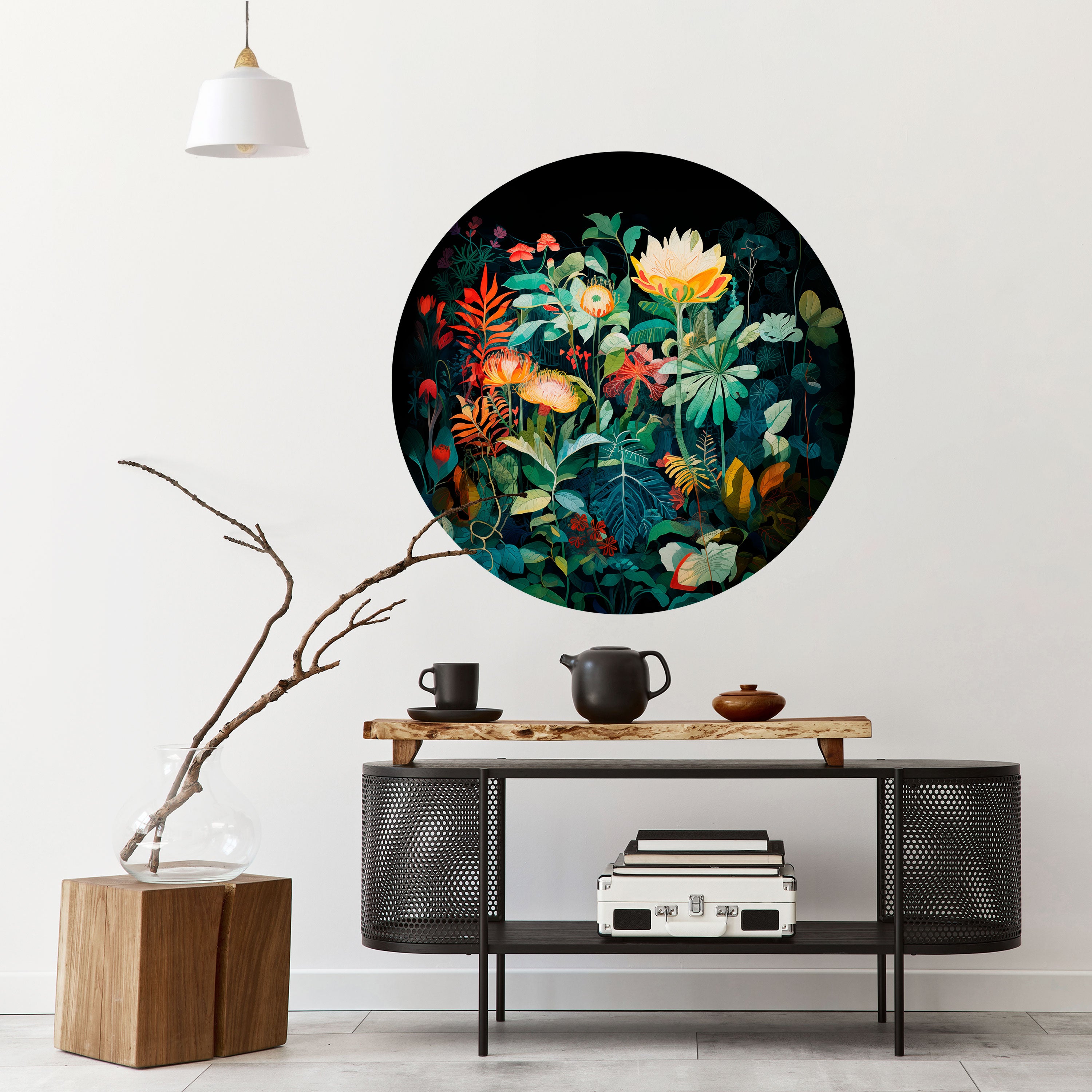 EVENING FLOWERS Naklejka okrągła