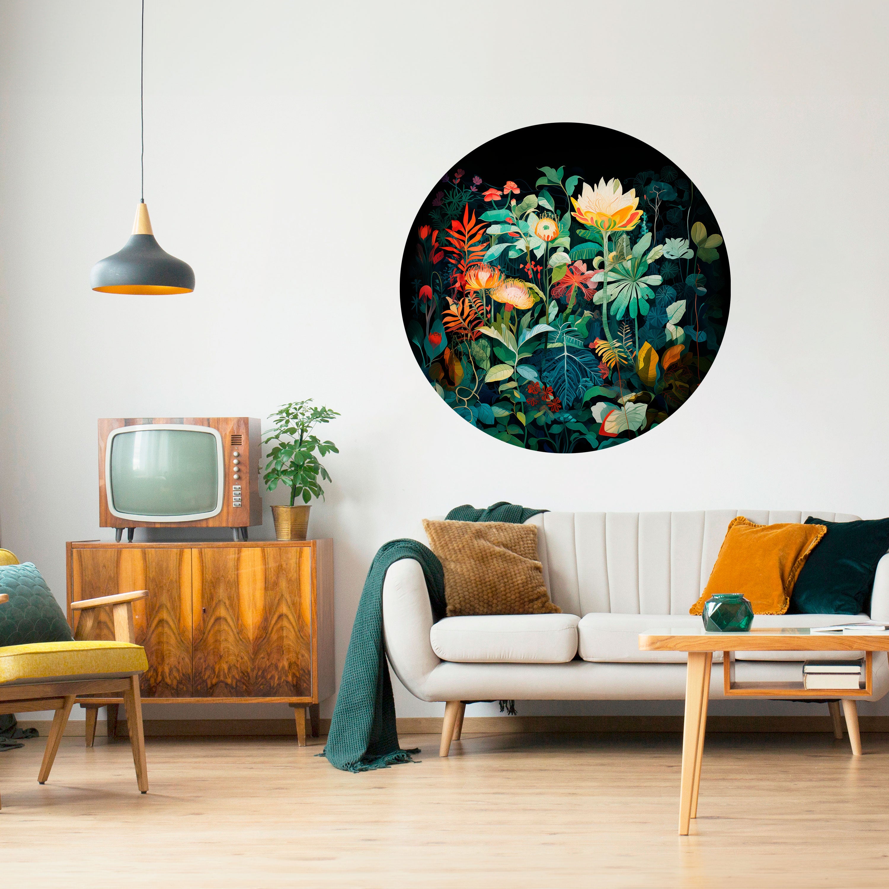 EVENING FLOWERS Naklejka okrągła