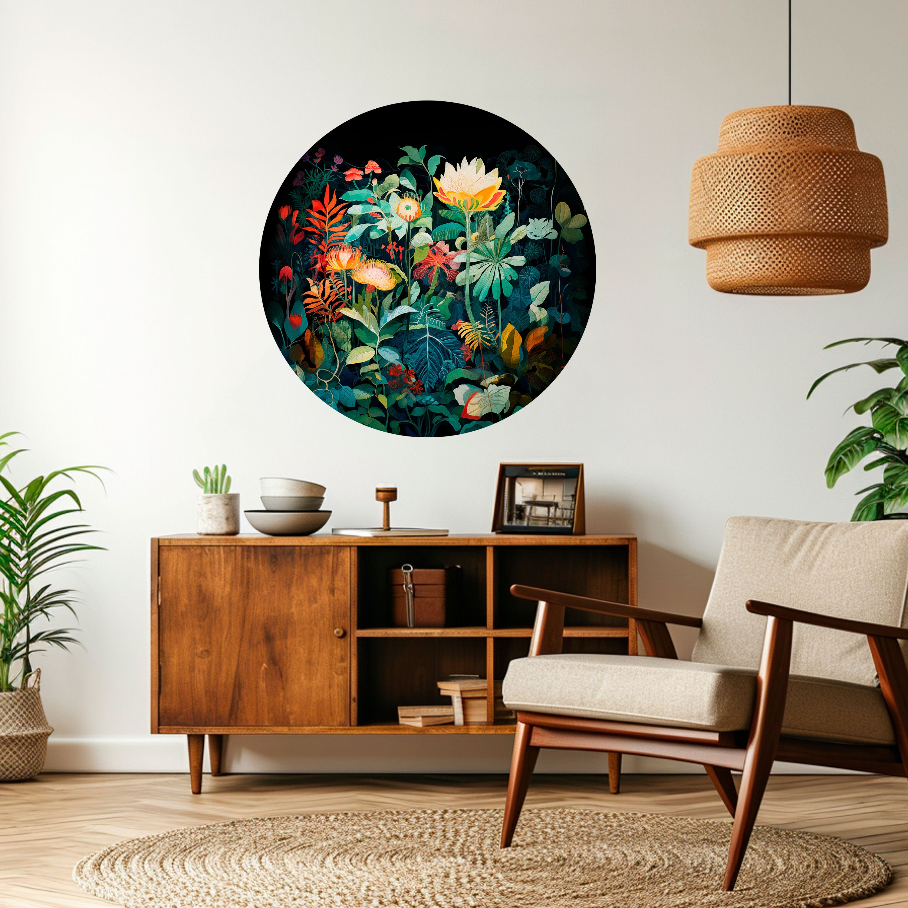 EVENING FLOWERS Naklejka okrągła