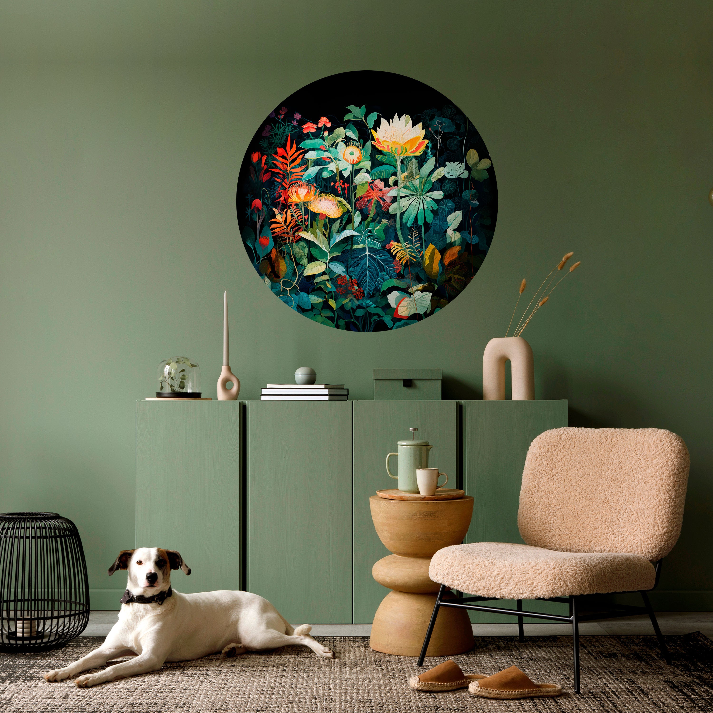 EVENING FLOWERS Naklejka okrągła