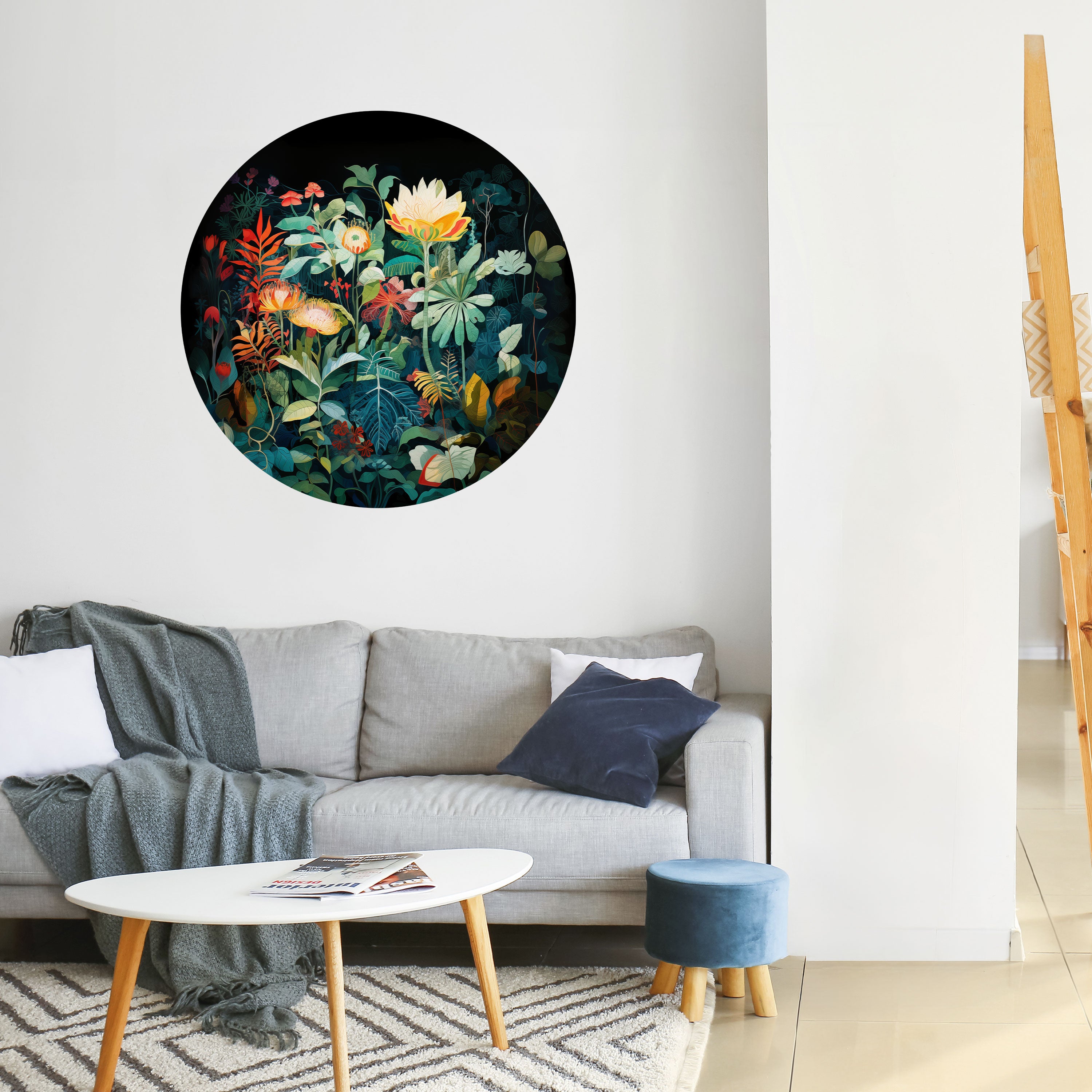 EVENING FLOWERS Naklejka okrągła