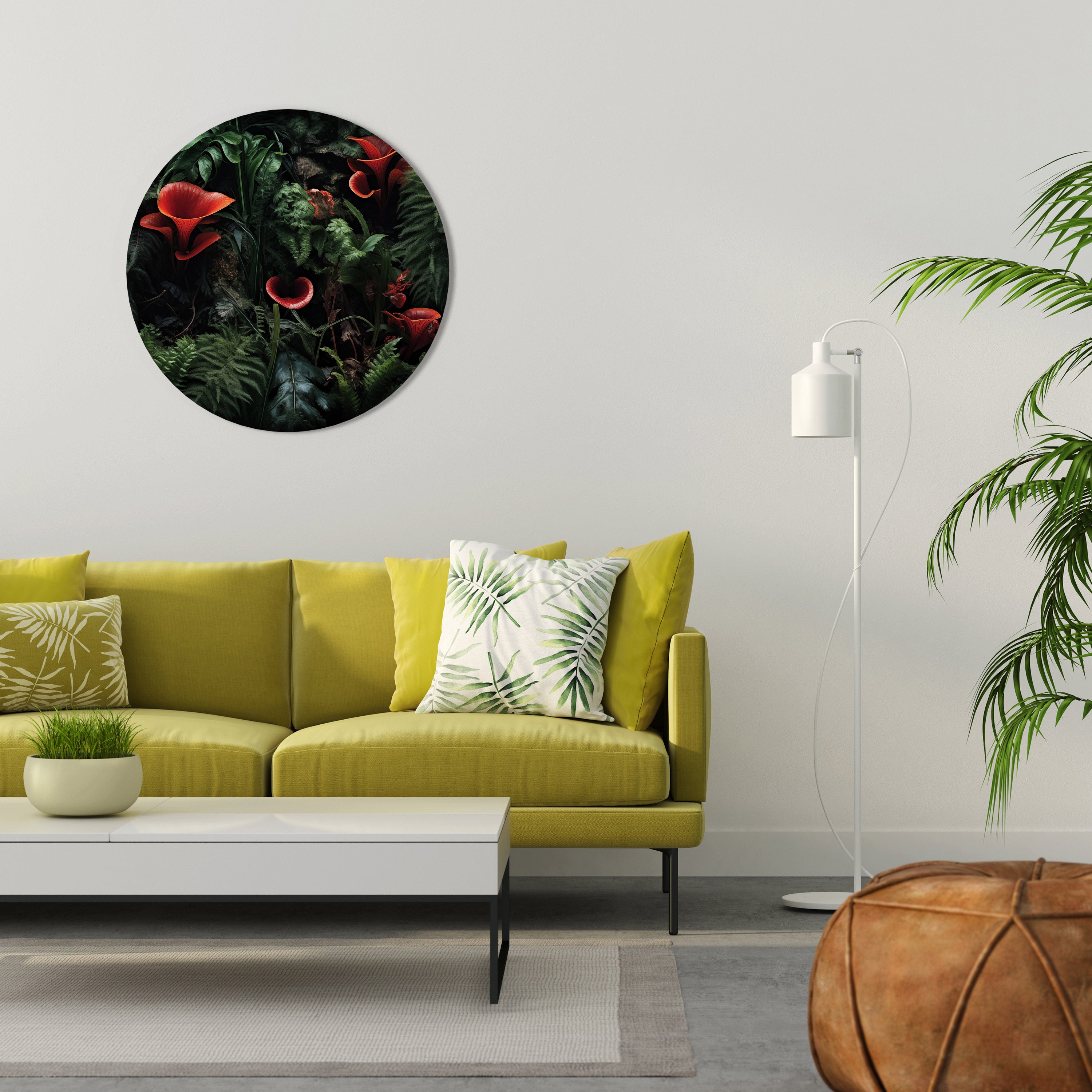 CRIMSON FERNS Obraz okrągły